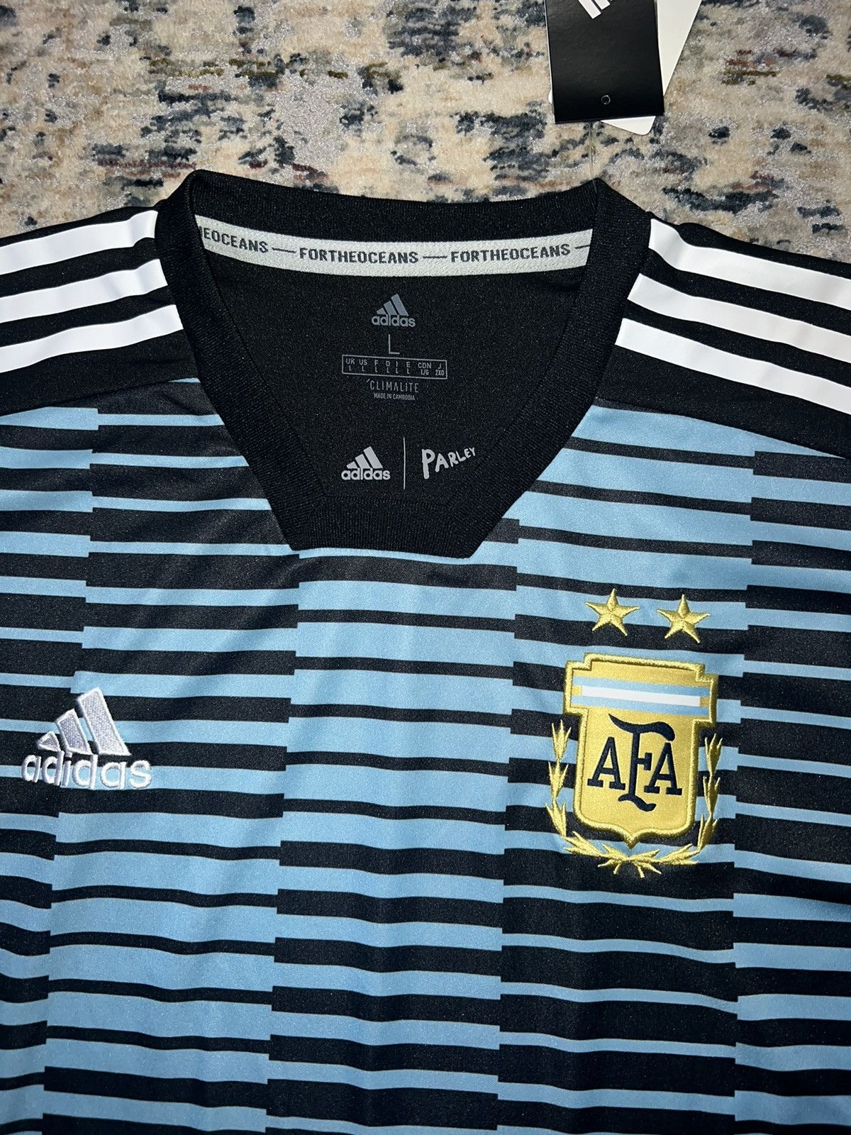 Adidas Adidas Parley Argentina Soccer Jersey 2018 Size US L / EU 52-54 / 3 - 2 Thumbnail