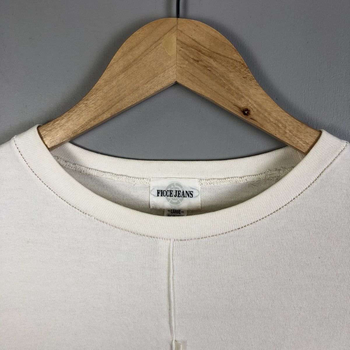Japanese Brand Ficce Jeans Embroidered LongSleeve Tshirt Size US L / EU 52-54 / 3 - 6 Thumbnail