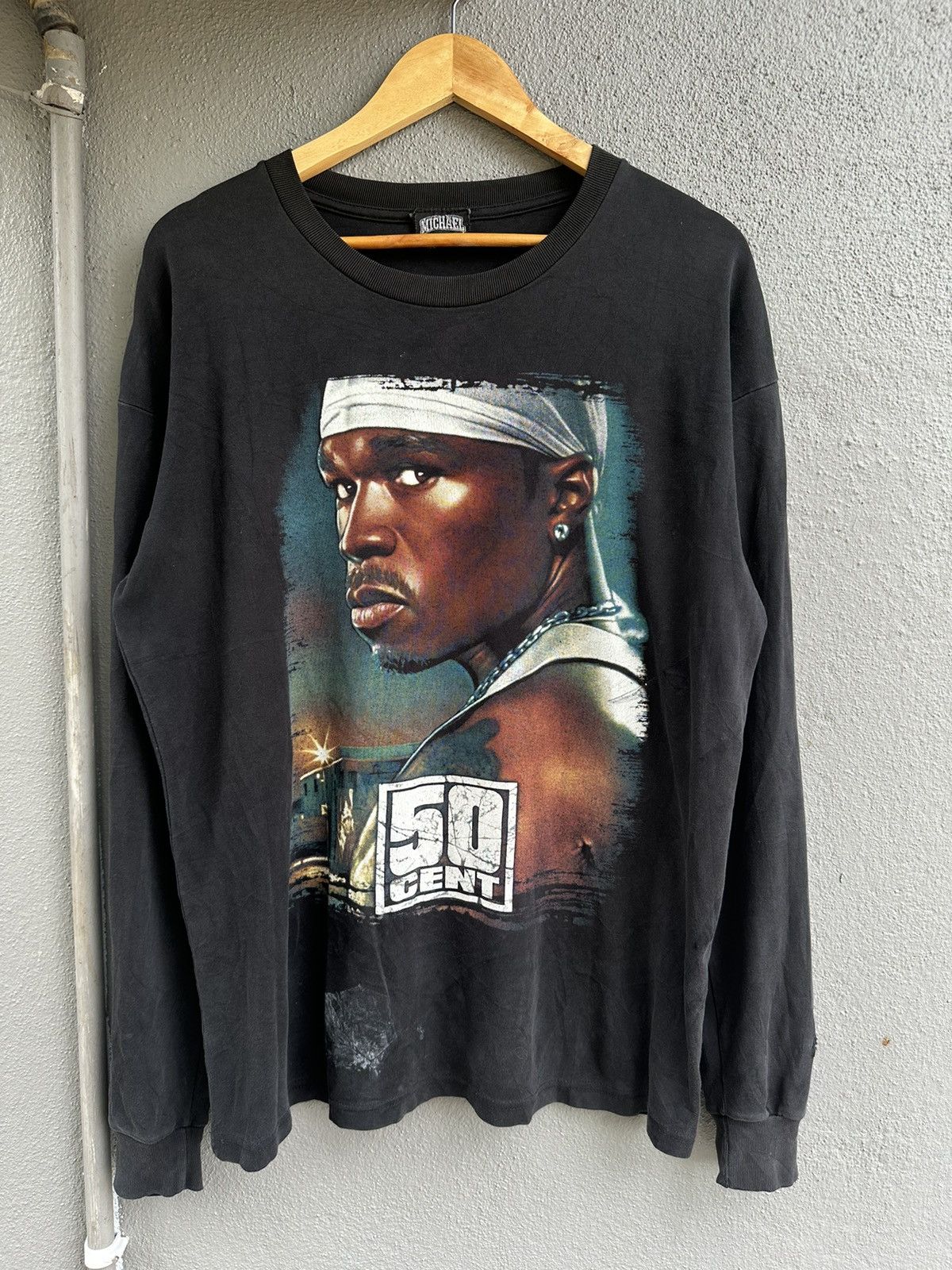50 Cent × Rap Tees × Vintage Vintage 50 Cent Raptees Rare Long 