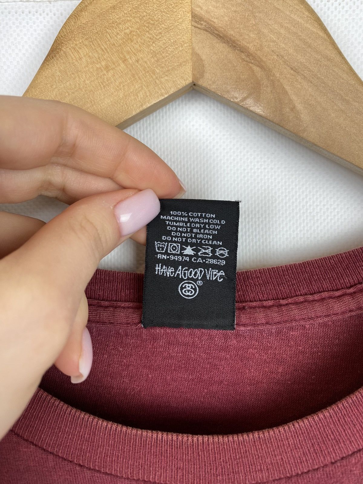 Other VTG Stussy men’s big logo distressed t shirt size M burgundy Size US M / EU 48-50 / 2 - 7 Thumbnail