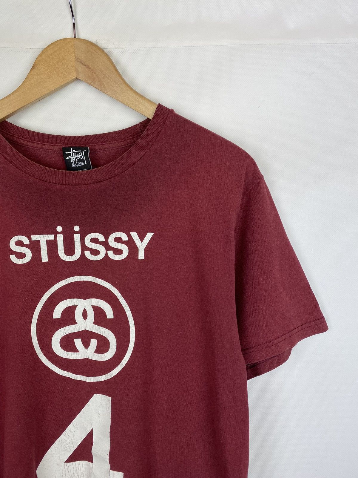 Other VTG Stussy men’s big logo distressed t shirt size M burgundy Size US M / EU 48-50 / 2 - 5 Thumbnail