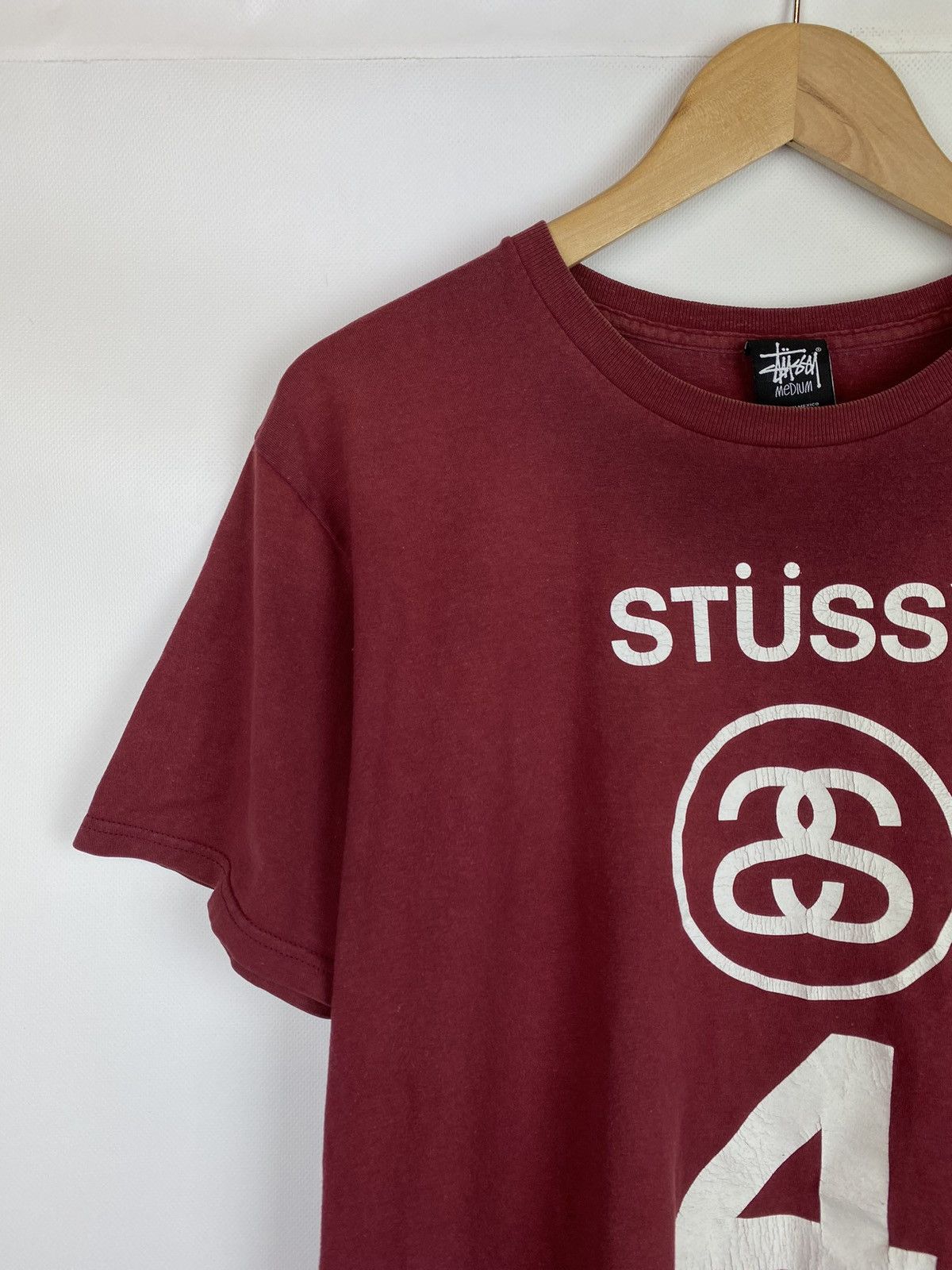 Other VTG Stussy men’s big logo distressed t shirt size M burgundy Size US M / EU 48-50 / 2 - 4 Thumbnail