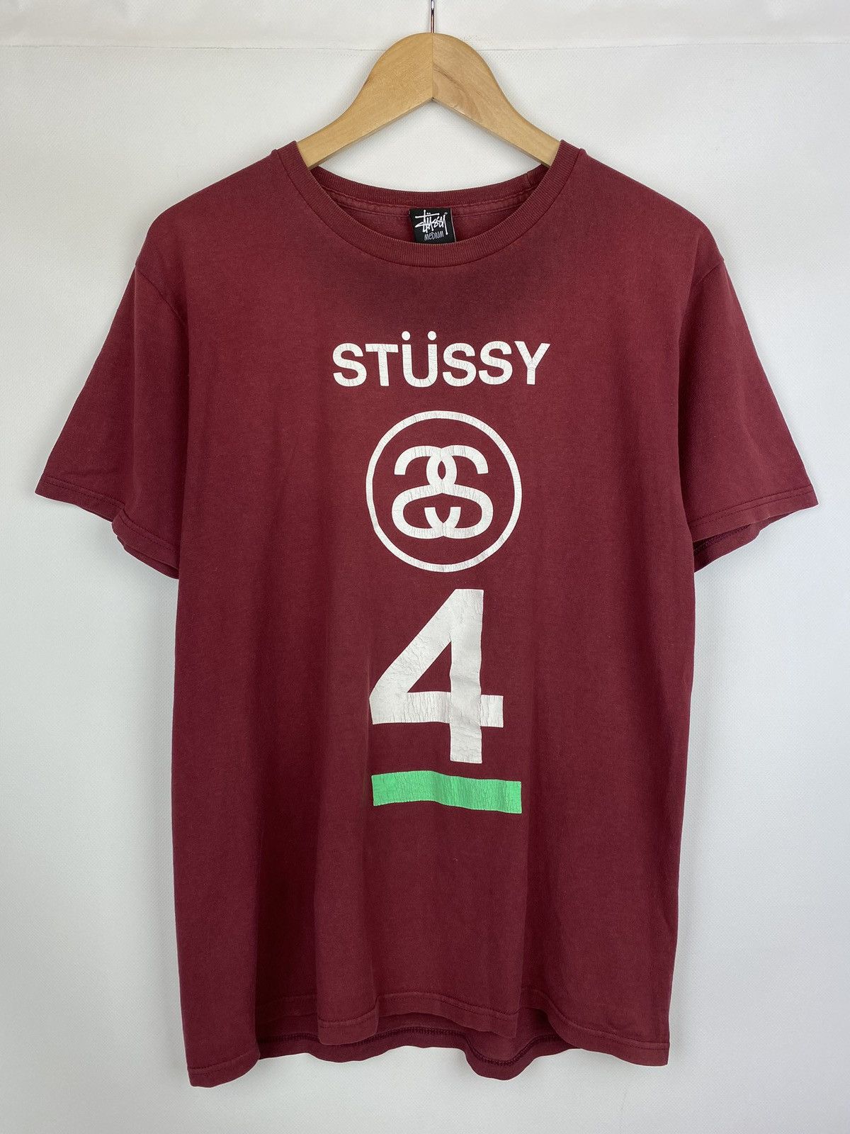 Other VTG Stussy men’s big logo distressed t shirt size M burgundy Size US M / EU 48-50 / 2 - 1 Thumbnail