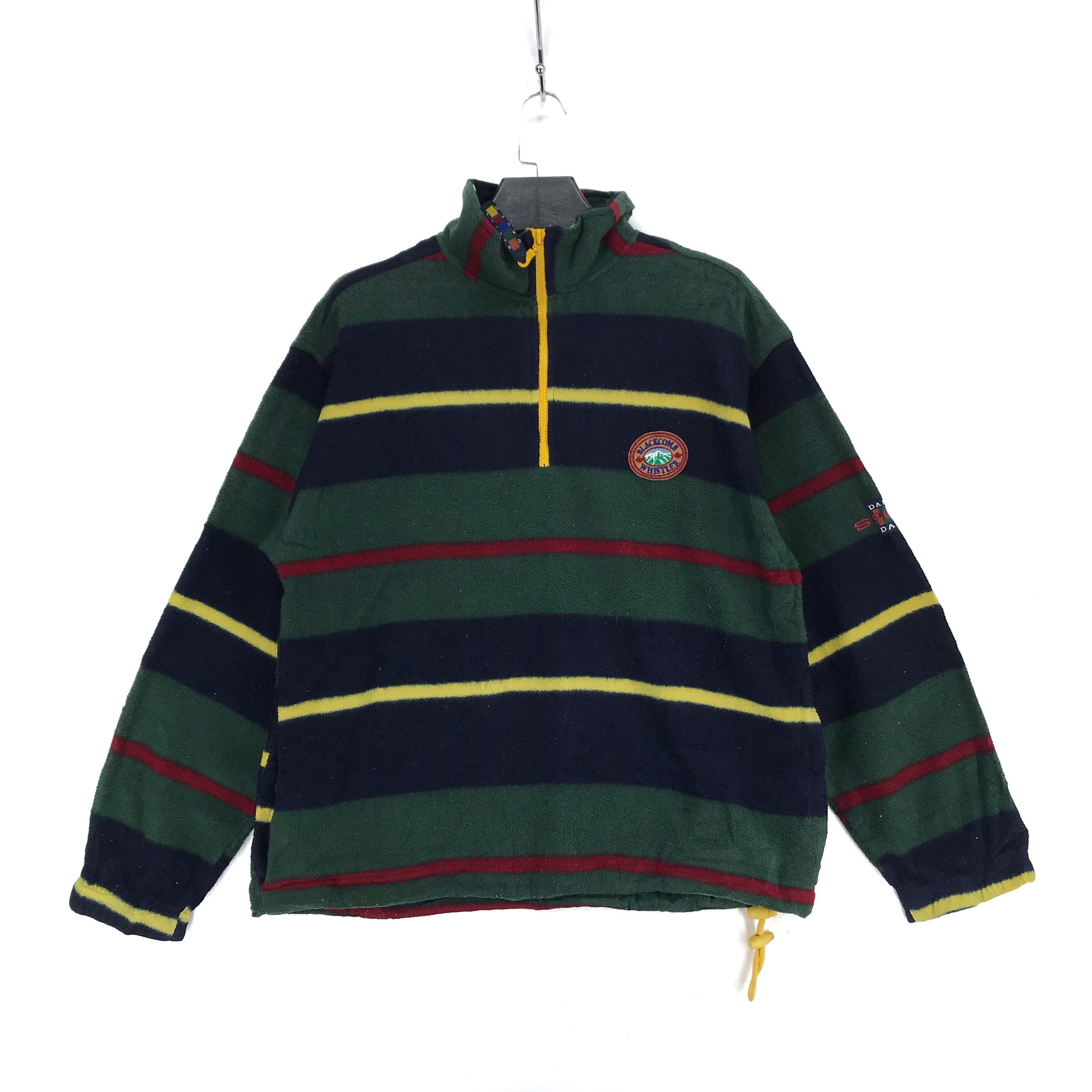 image of Vintage Daniel David Blackcomb Whistler Stripes Fleece 2534-99 in Green, Men's (Size Small)