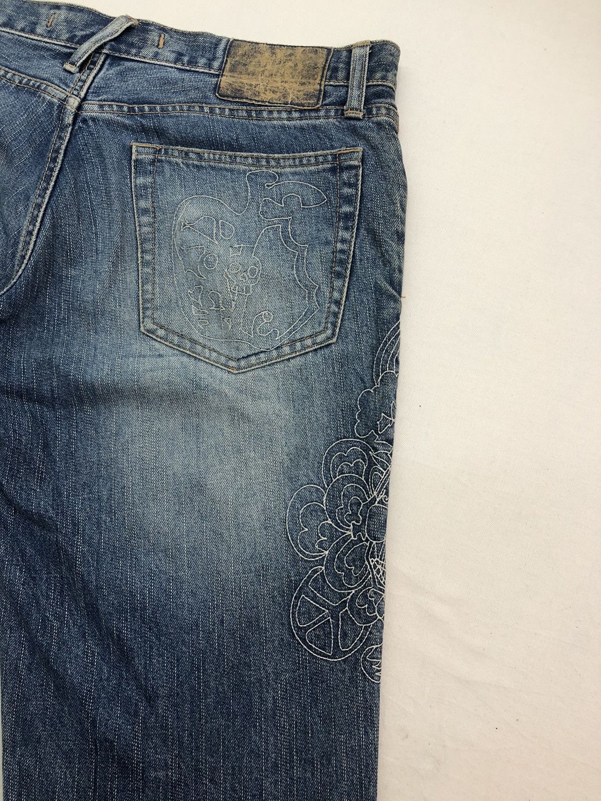 PPFM Rare Japanese PPFM Guitar Free Peace Design Denim Size US 35 - 8 Thumbnail