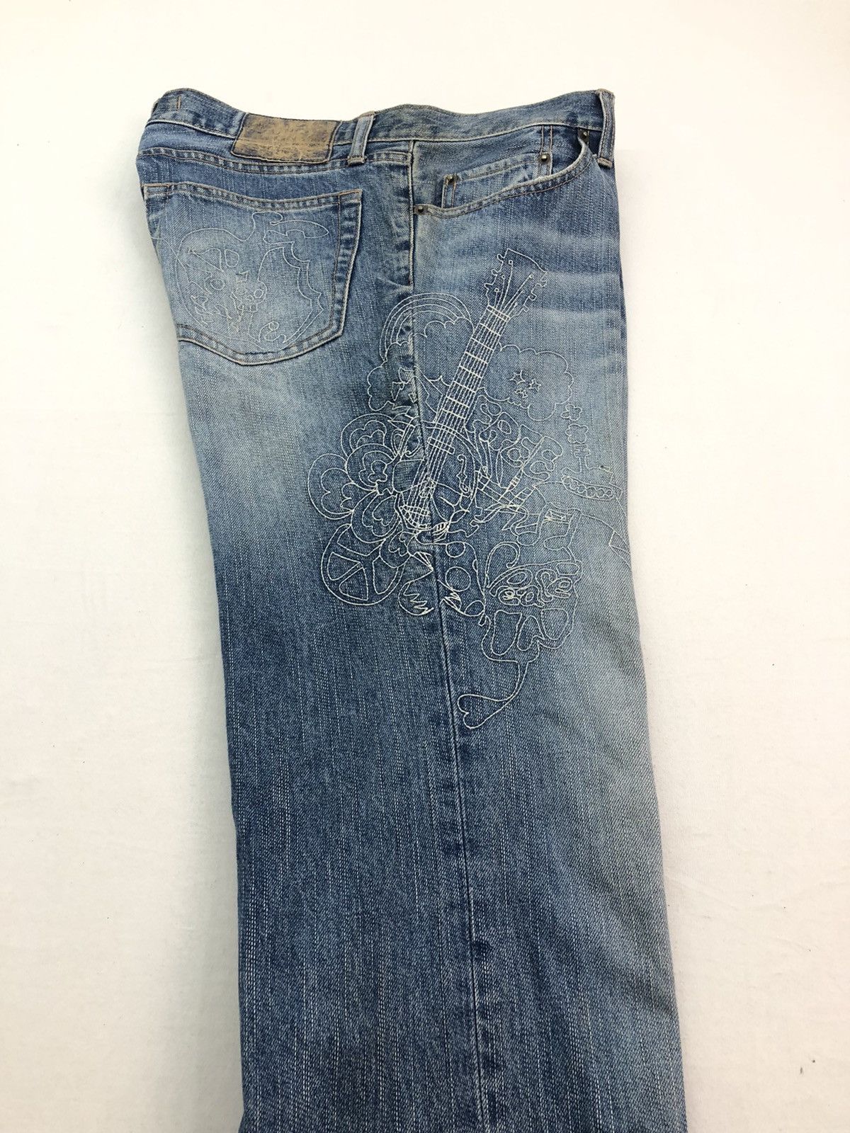 PPFM Rare Japanese PPFM Guitar Free Peace Design Denim Size US 35 - 13 Thumbnail