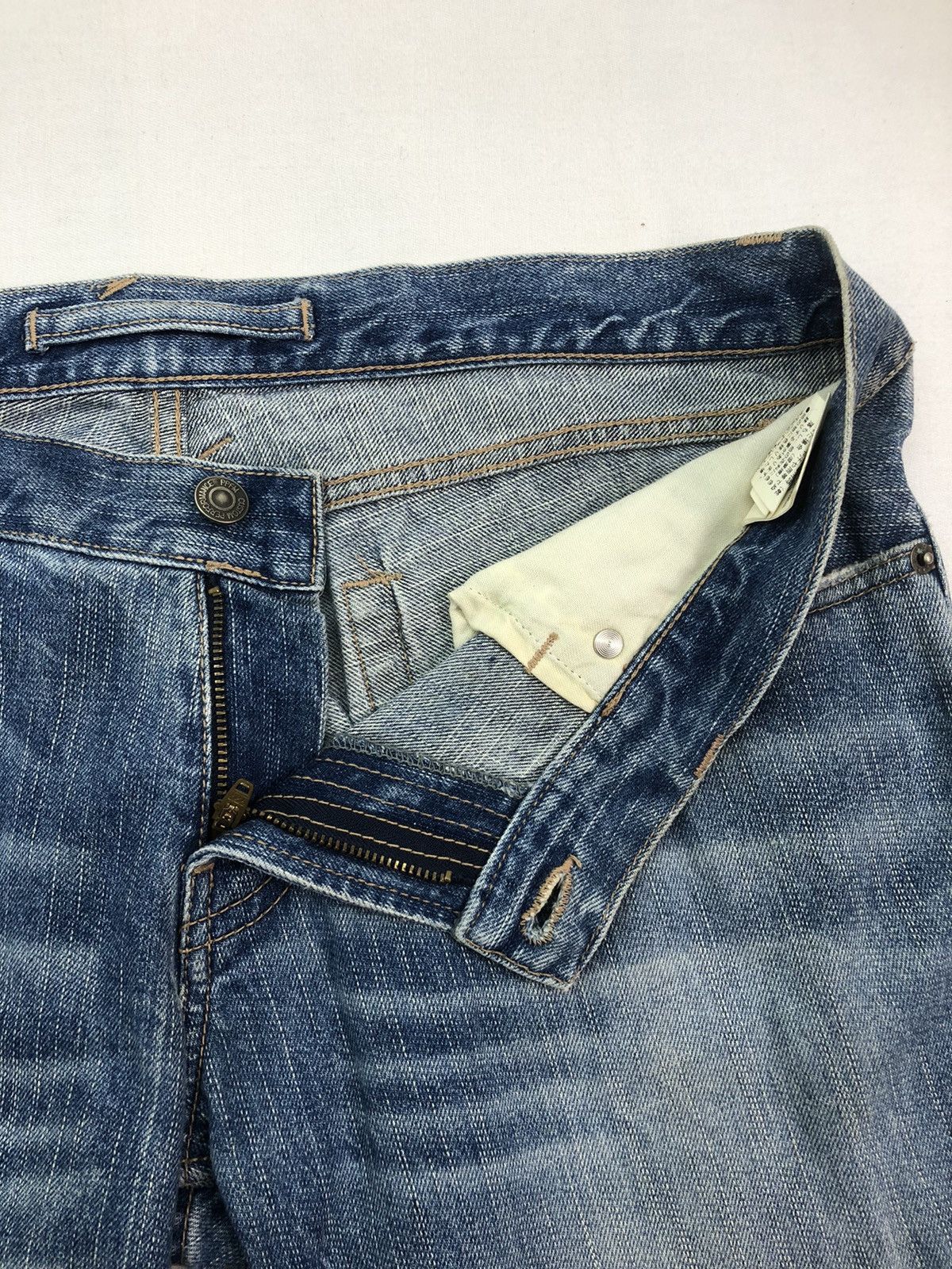 PPFM Rare Japanese PPFM Guitar Free Peace Design Denim Size US 35 - 5 Thumbnail