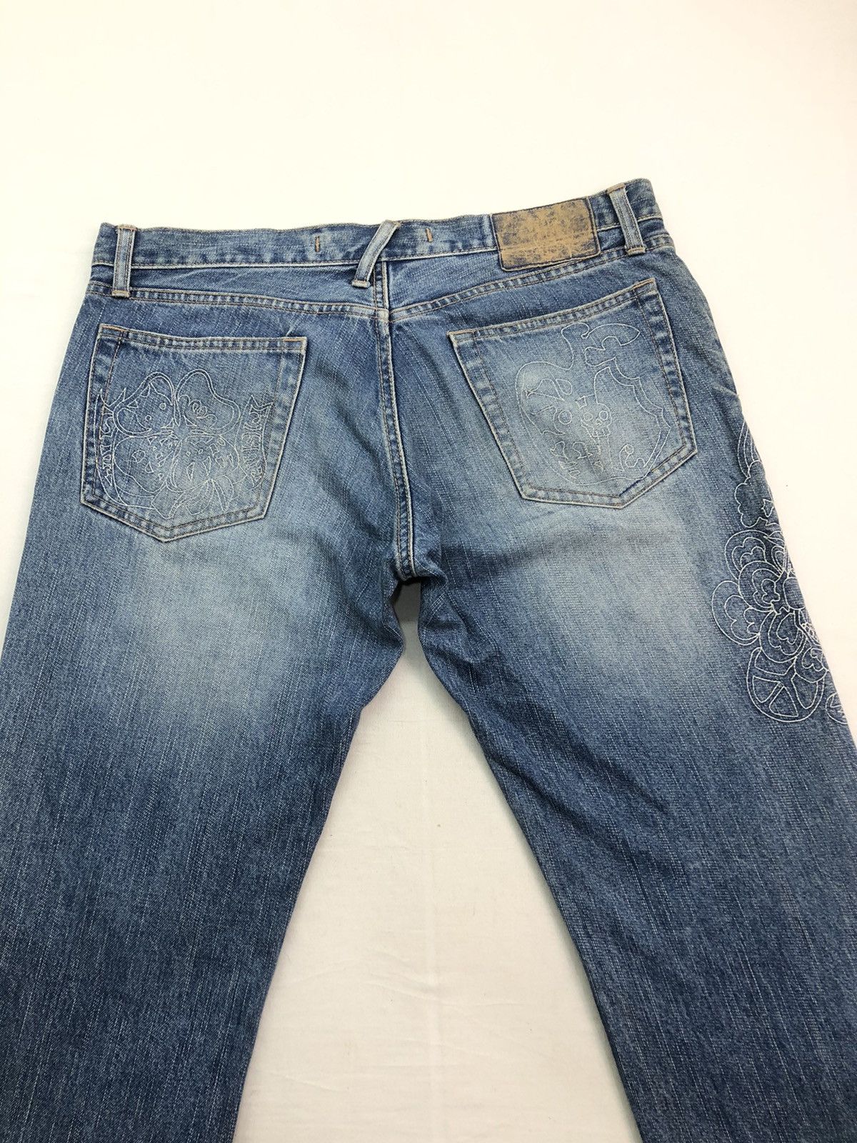 PPFM Rare Japanese PPFM Guitar Free Peace Design Denim Size US 35 - 7 Thumbnail