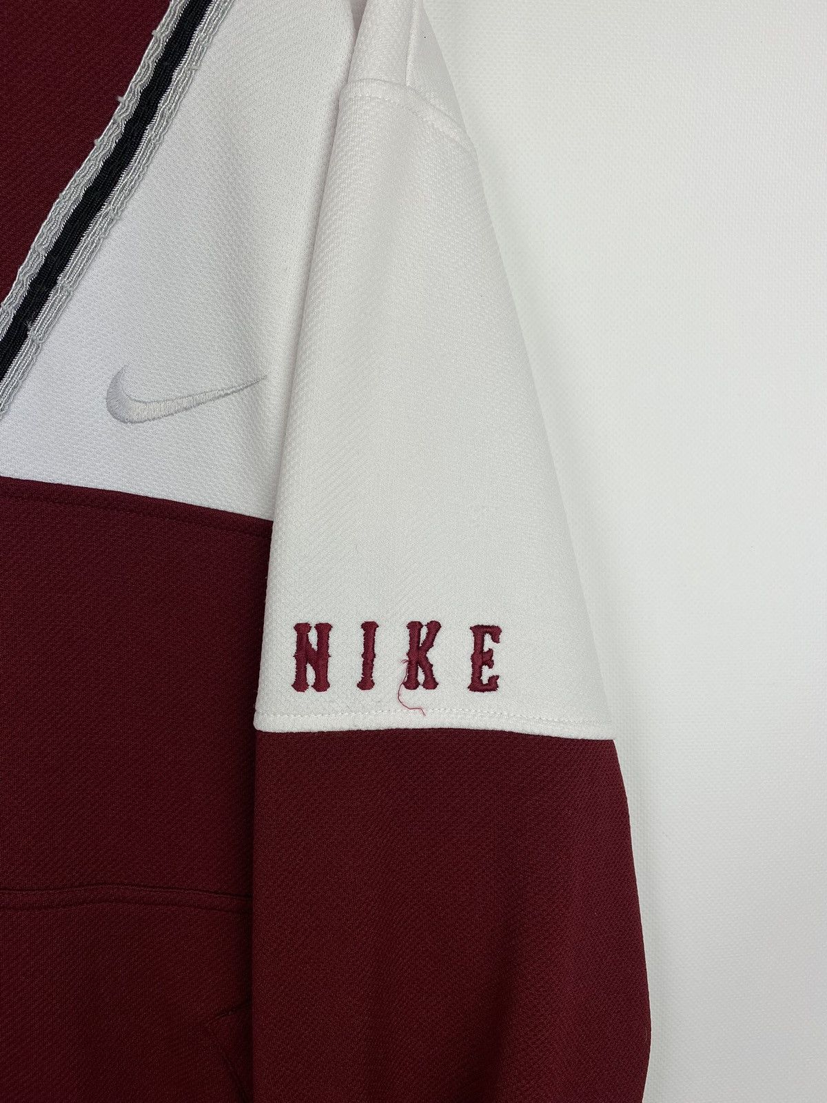 Nike × Vintage VTG 90s Nike Y2K full zip men’s track top size M burgundy Size US M / EU 48-50 / 2 - 14 Thumbnail