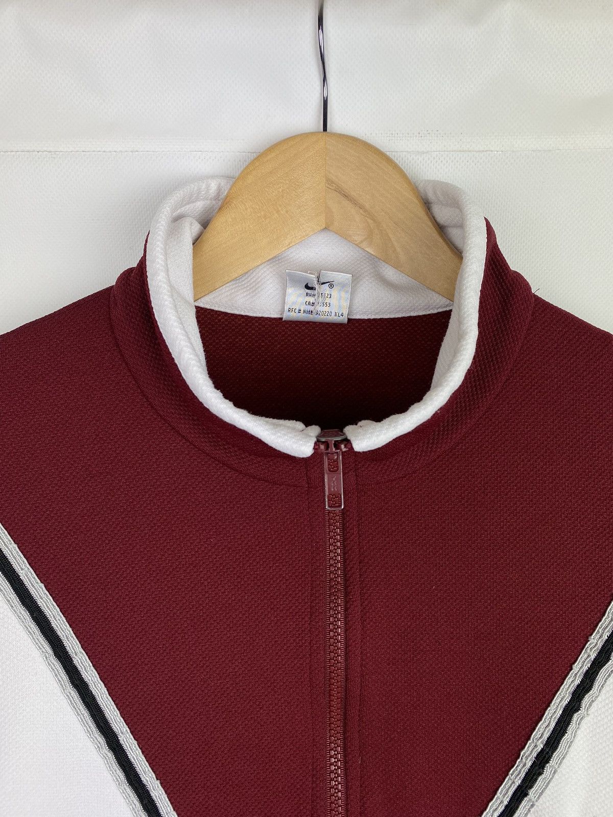 Nike × Vintage VTG 90s Nike Y2K full zip men’s track top size M burgundy Size US M / EU 48-50 / 2 - 8 Thumbnail