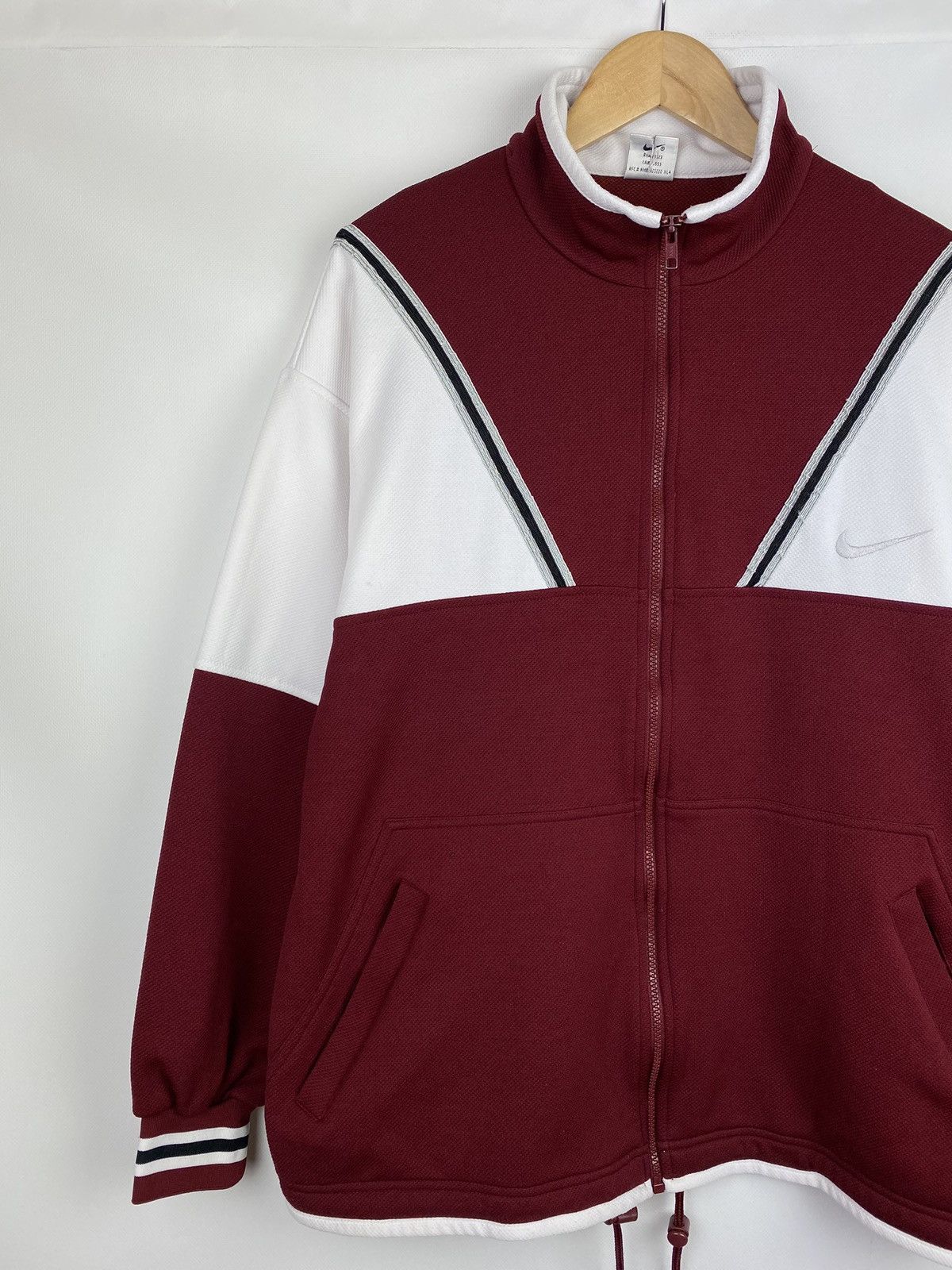 Nike × Vintage VTG 90s Nike Y2K full zip men’s track top size M burgundy Size US M / EU 48-50 / 2 - 2 Thumbnail