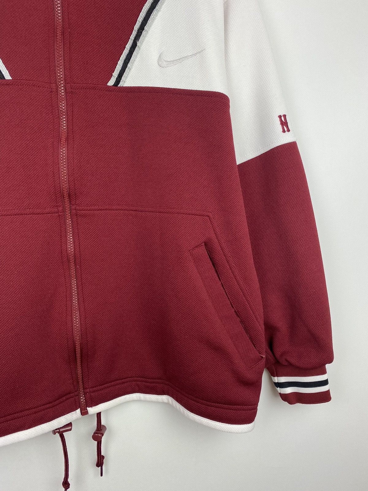 Nike × Vintage VTG 90s Nike Y2K full zip men’s track top size M burgundy Size US M / EU 48-50 / 2 - 7 Thumbnail