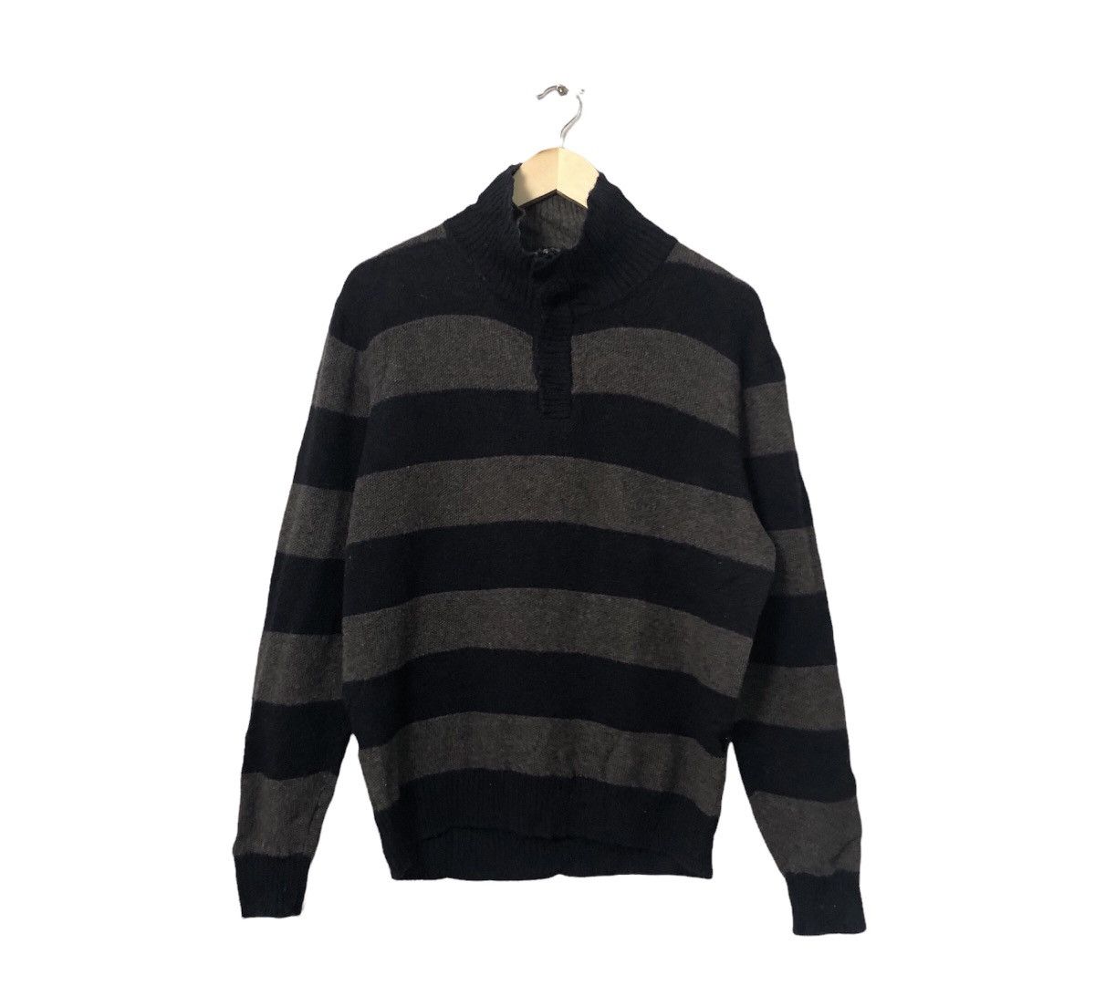 image of Aran Isles Knitwear x Coloured Cable Knit Sweater Vintage Pga Tour Golf Striped Knit Sweater in Dar