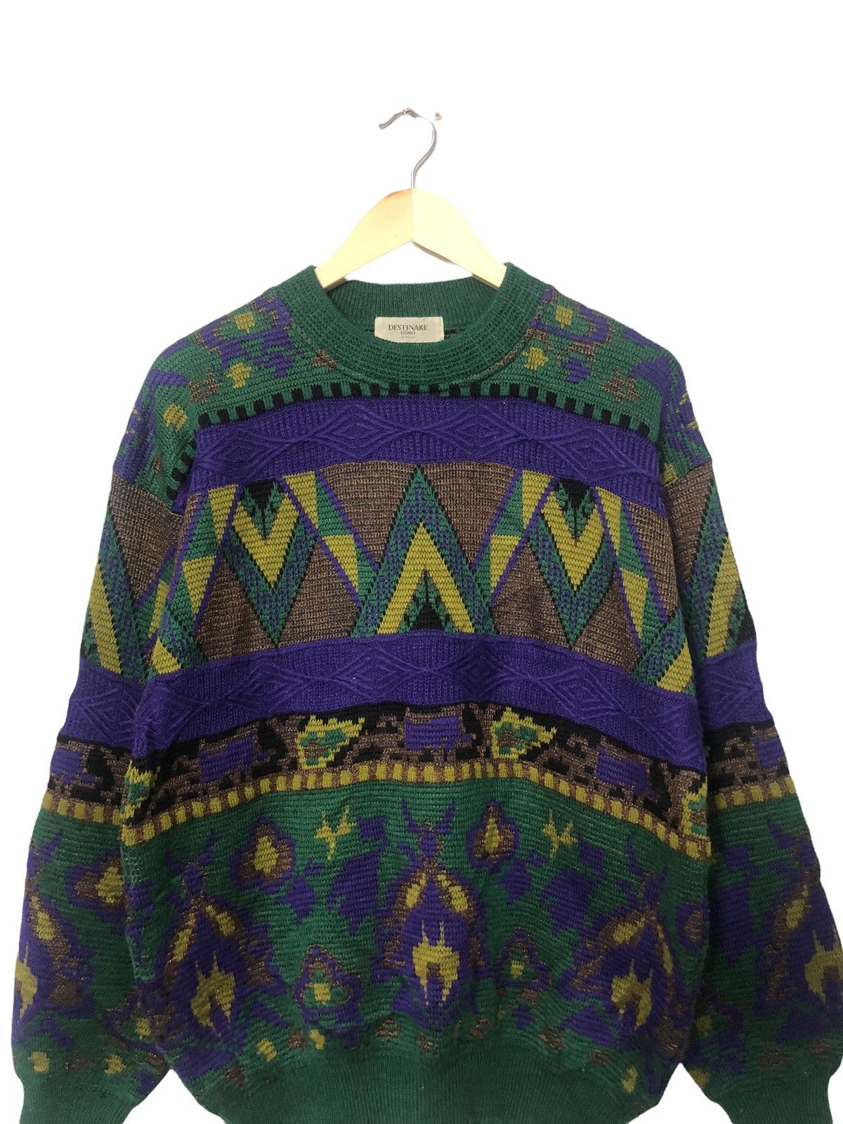 Aran Isles Knitwear × Homespun Knitwear Vintage Destinare Uomo Full Print Knitwear Sweater Jumper Size US M / EU 48-50 / 2 - 3 Thumbnail