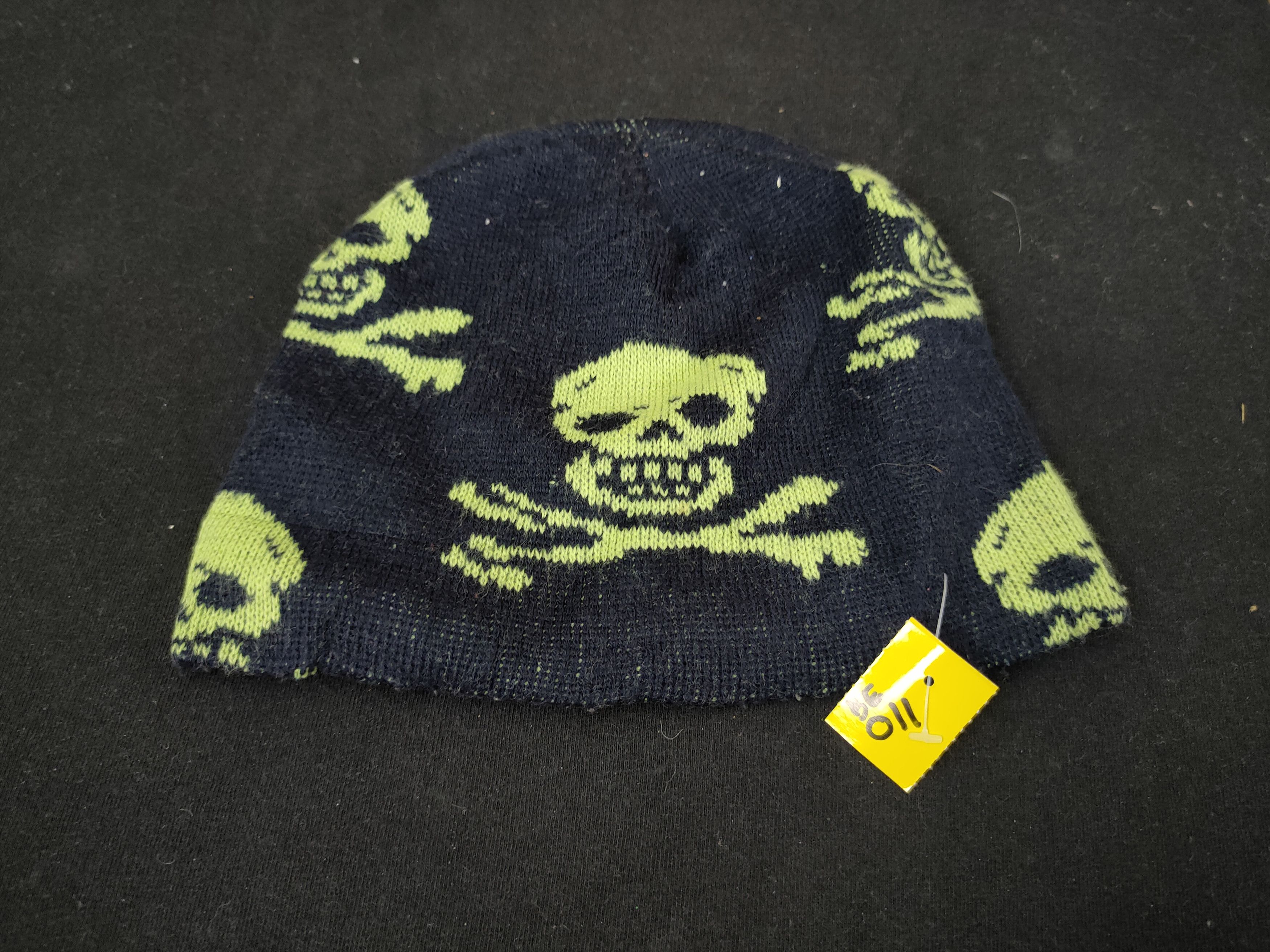Japanese Brand Black big skull full japan beanie hat vintage #011 Size ONE SIZE - 5 Thumbnail