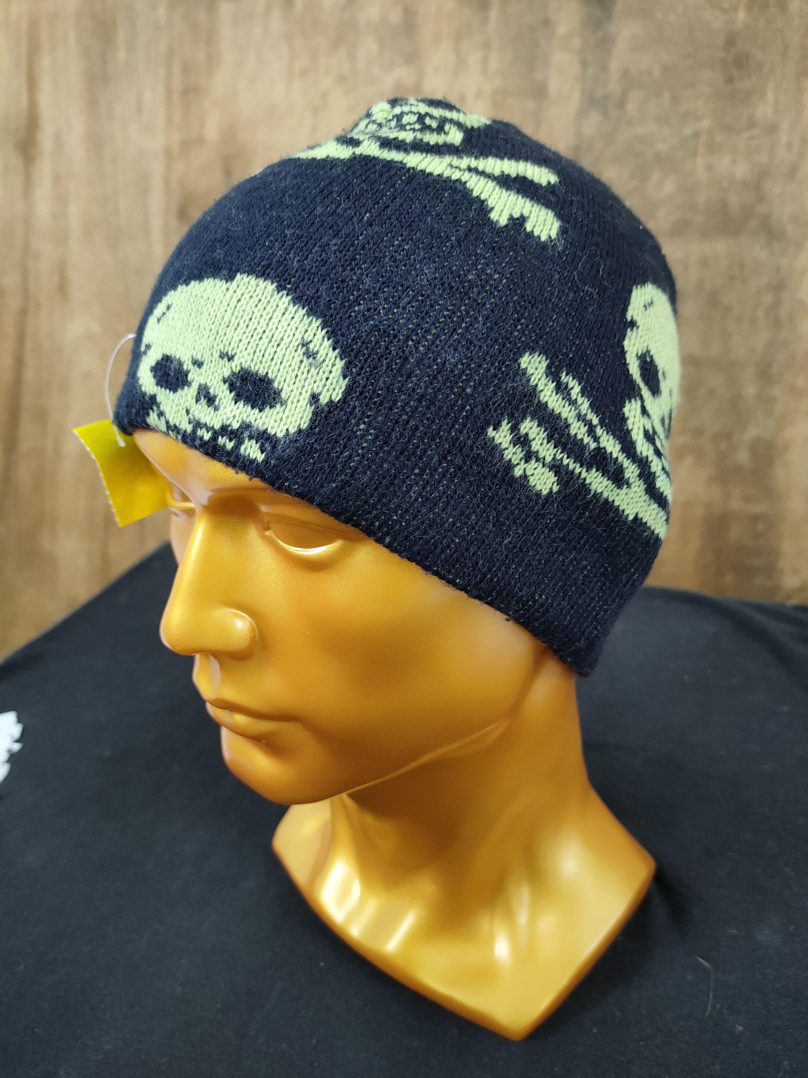 Japanese Brand Black big skull full japan beanie hat vintage #011 Size ONE SIZE - 1 Thumbnail