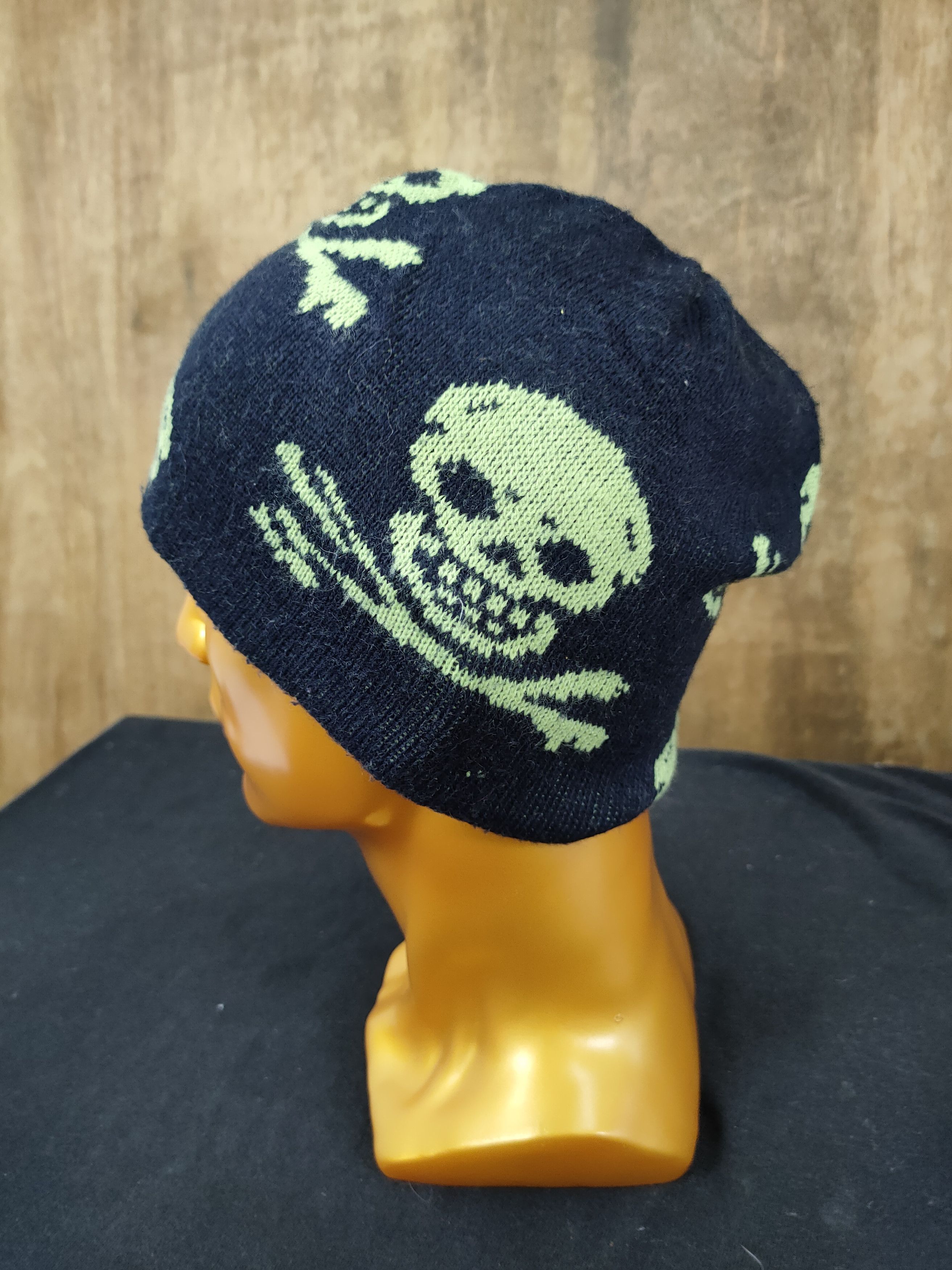 Japanese Brand Black big skull full japan beanie hat vintage #011 Size ONE SIZE - 2 Thumbnail