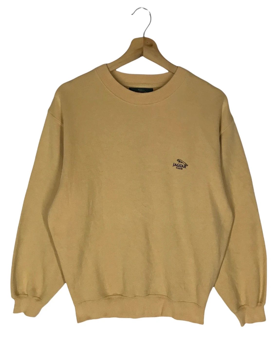 image of Vintage Jaguar Club Big Back Logo Sweatshirts in Khaki, Men's (Size Small)