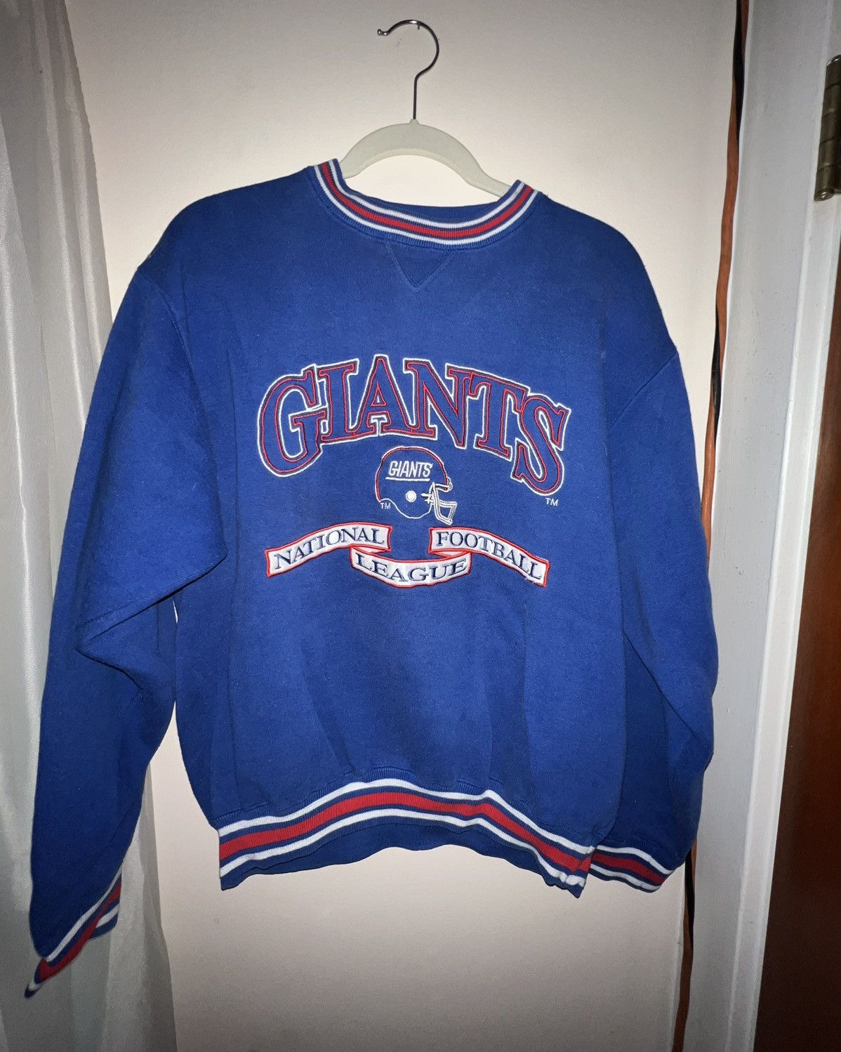 Vintage 90s Logo Athletic New York Giants Crewneck Sweatshirt Rare Size  Large