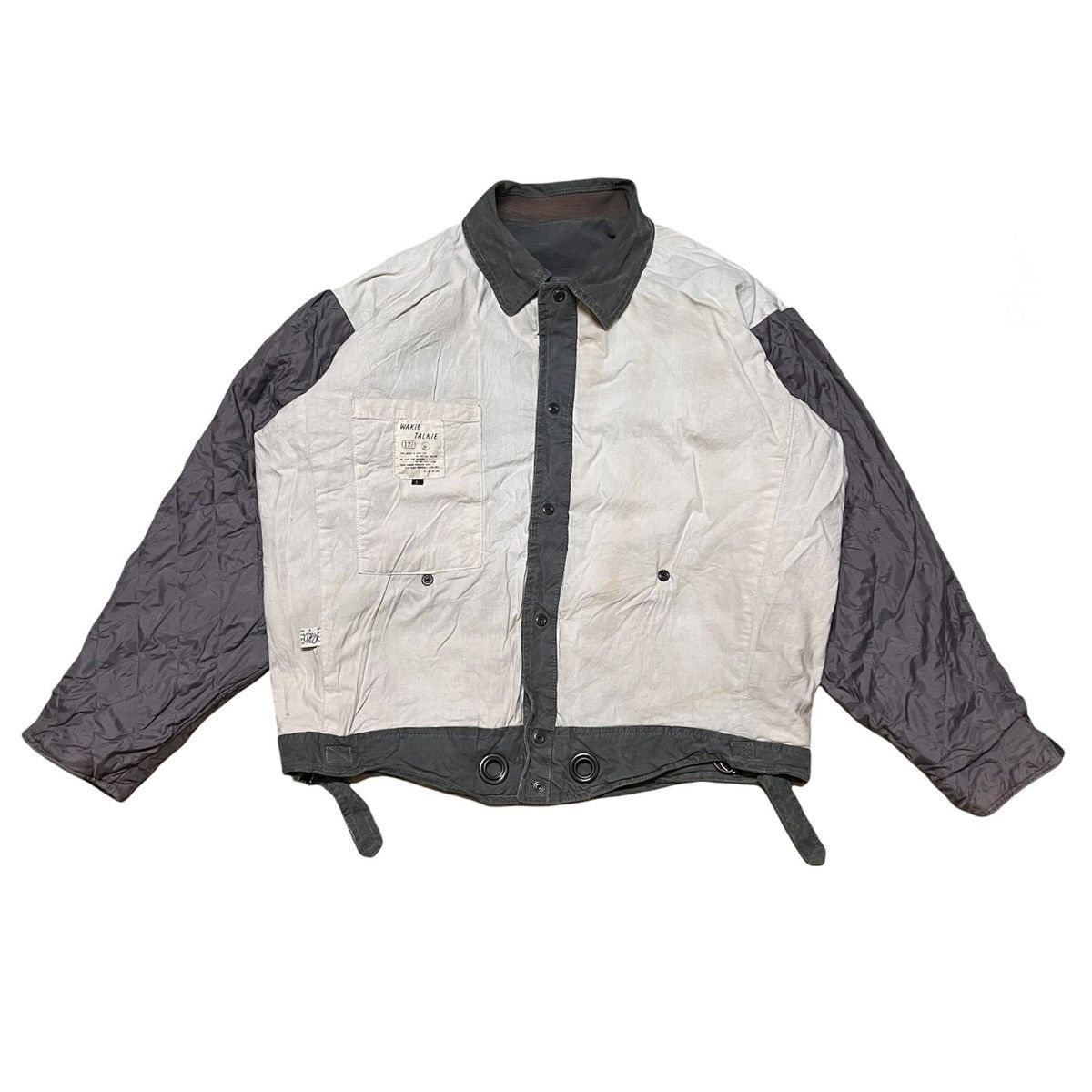 Japanese Brand Wakie Talkie Big Logo Reversible Jacket Distressed Style Size US XL / EU 56 / 4 - 2 Thumbnail