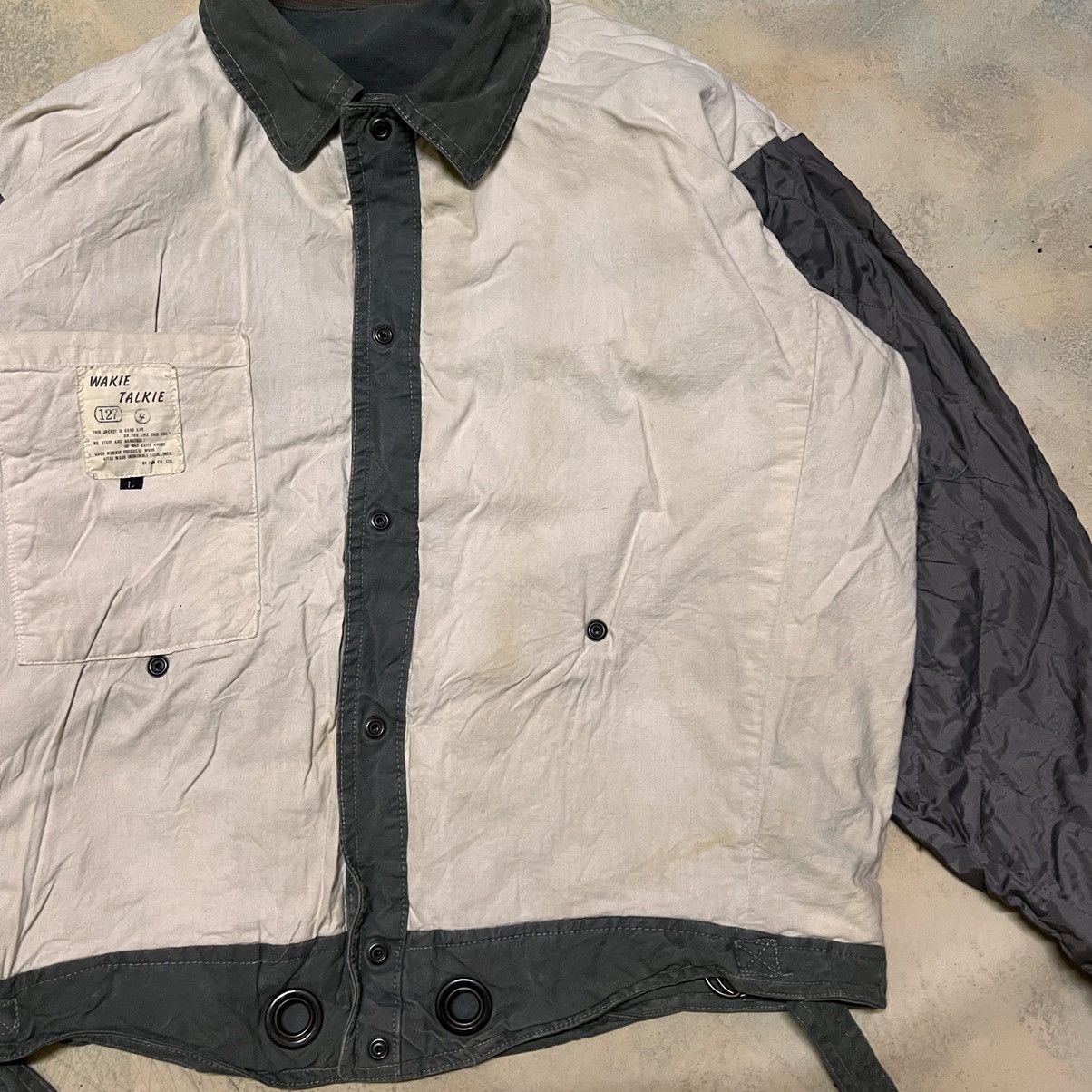 Japanese Brand Wakie Talkie Big Logo Reversible Jacket Distressed Style Size US XL / EU 56 / 4 - 15 Thumbnail