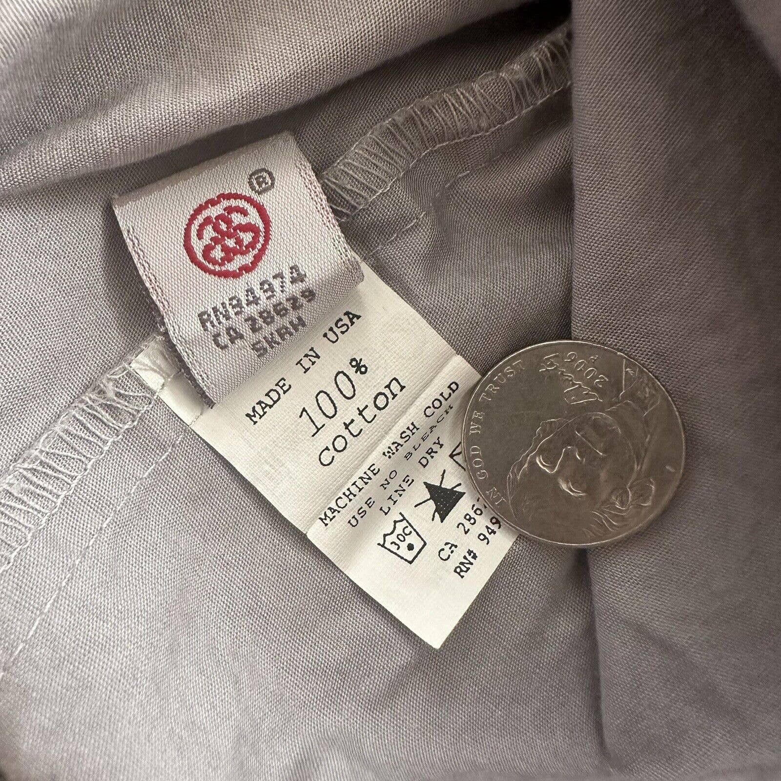 Vintage Y2K Stussy Gray Button Up Short Sleeve Shirt Large