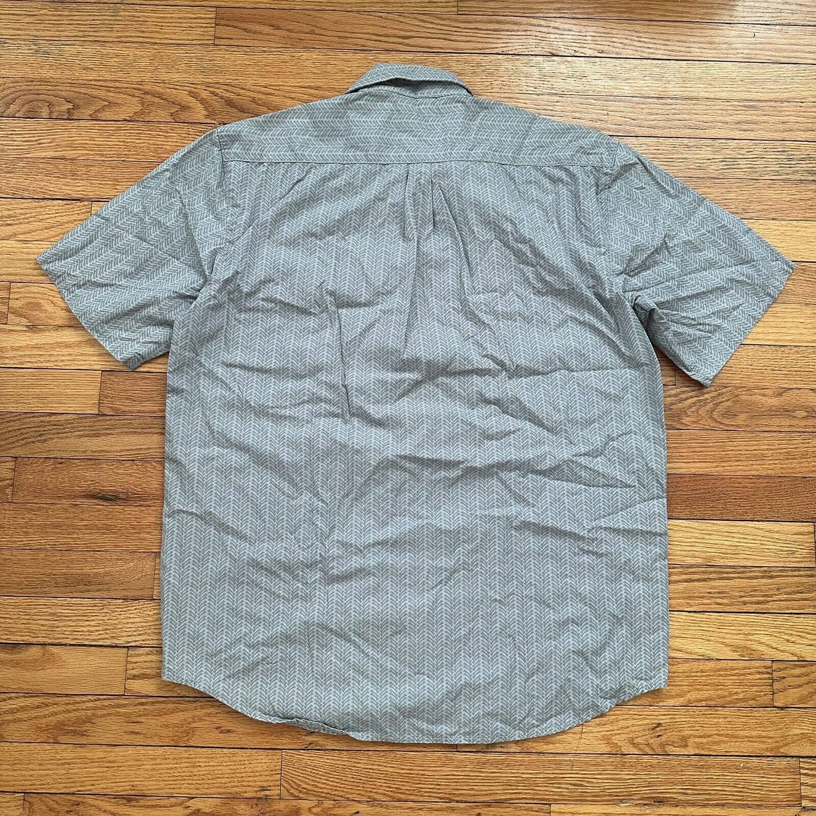 Vintage Y2K Stussy Gray Button Up Short Sleeve Shirt Large