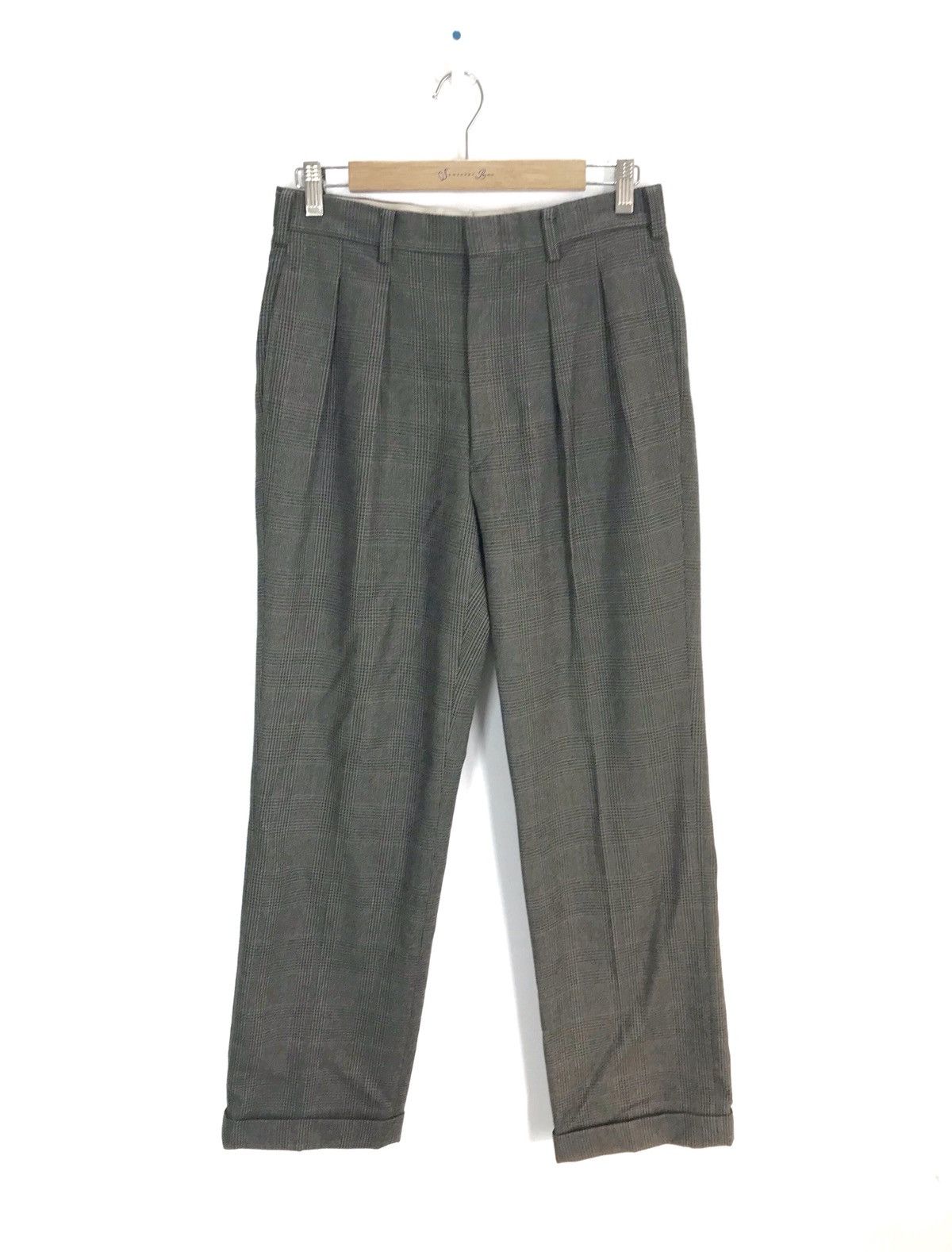 Brooks Brothers Vintage BROOKS BROTHERS Checkered Plaid Wool Trouser Pants Size US 29 - 1 Thumbnail