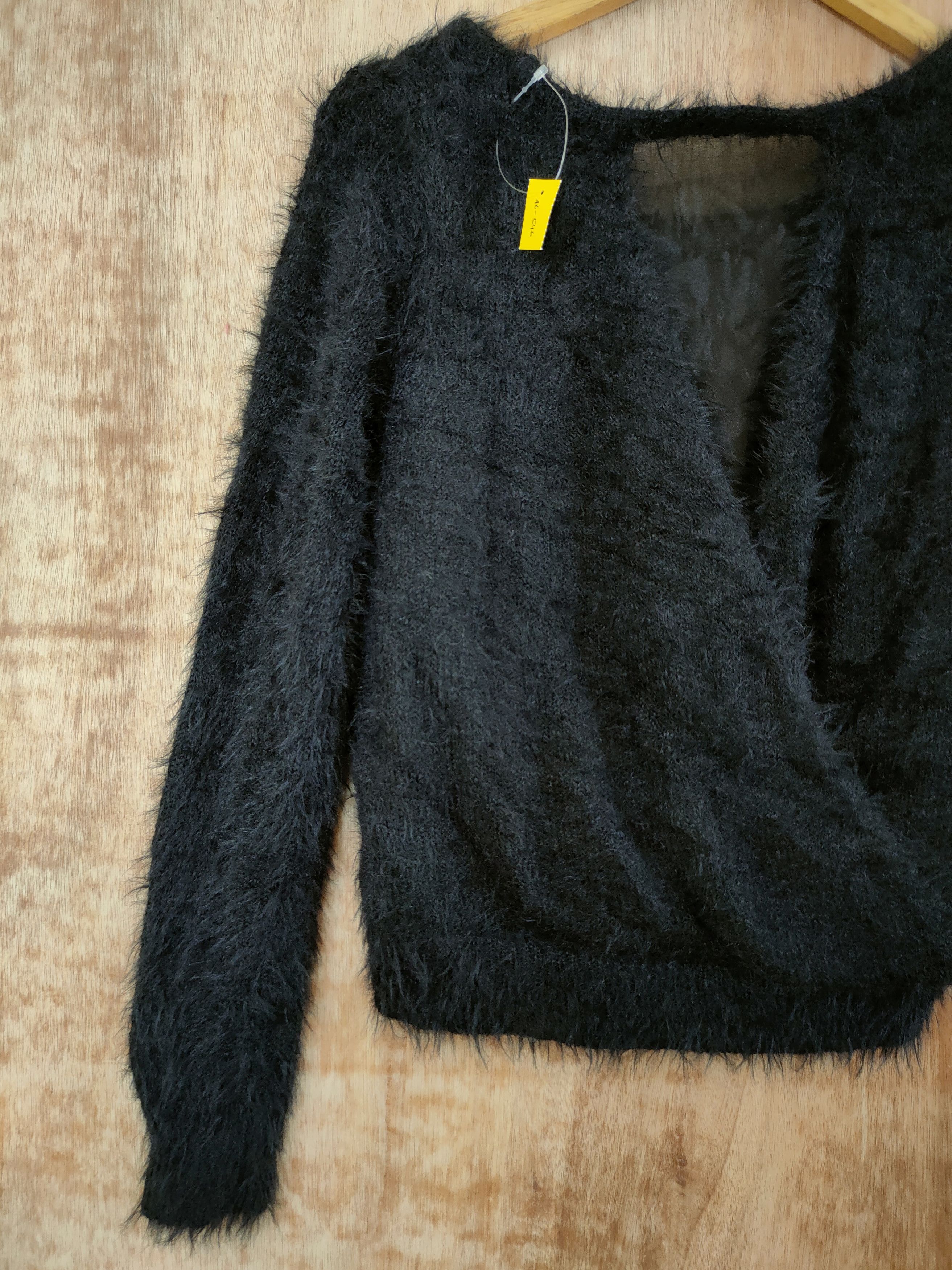 Homespun Knitwear D Cecil Mc Bee soft fur mohair shaggy black knitwear #46-546 Size M / US 6-8 / IT 42-44 - 2 Thumbnail