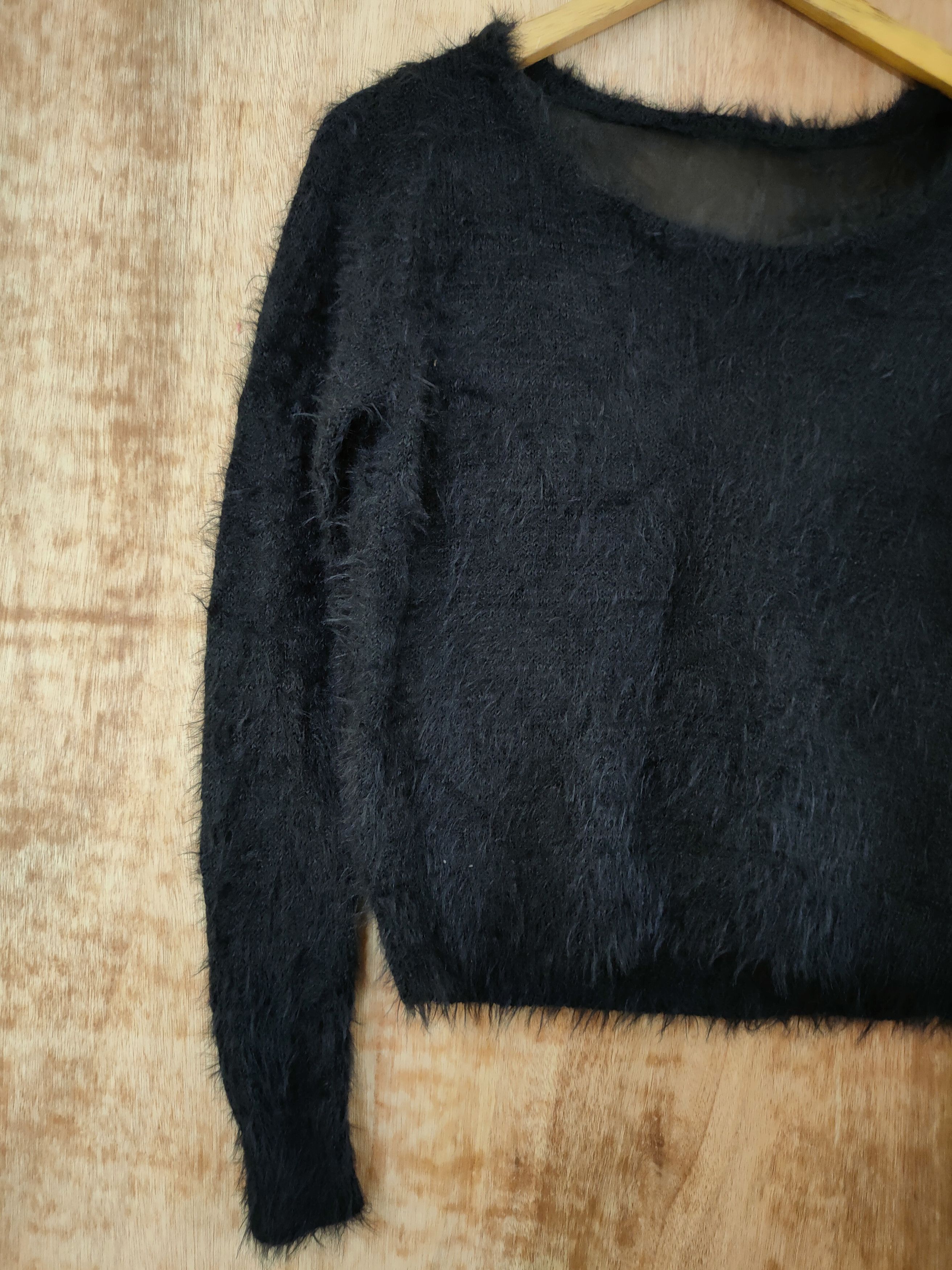 Homespun Knitwear D Cecil Mc Bee soft fur mohair shaggy black knitwear #46-546 Size M / US 6-8 / IT 42-44 - 7 Thumbnail