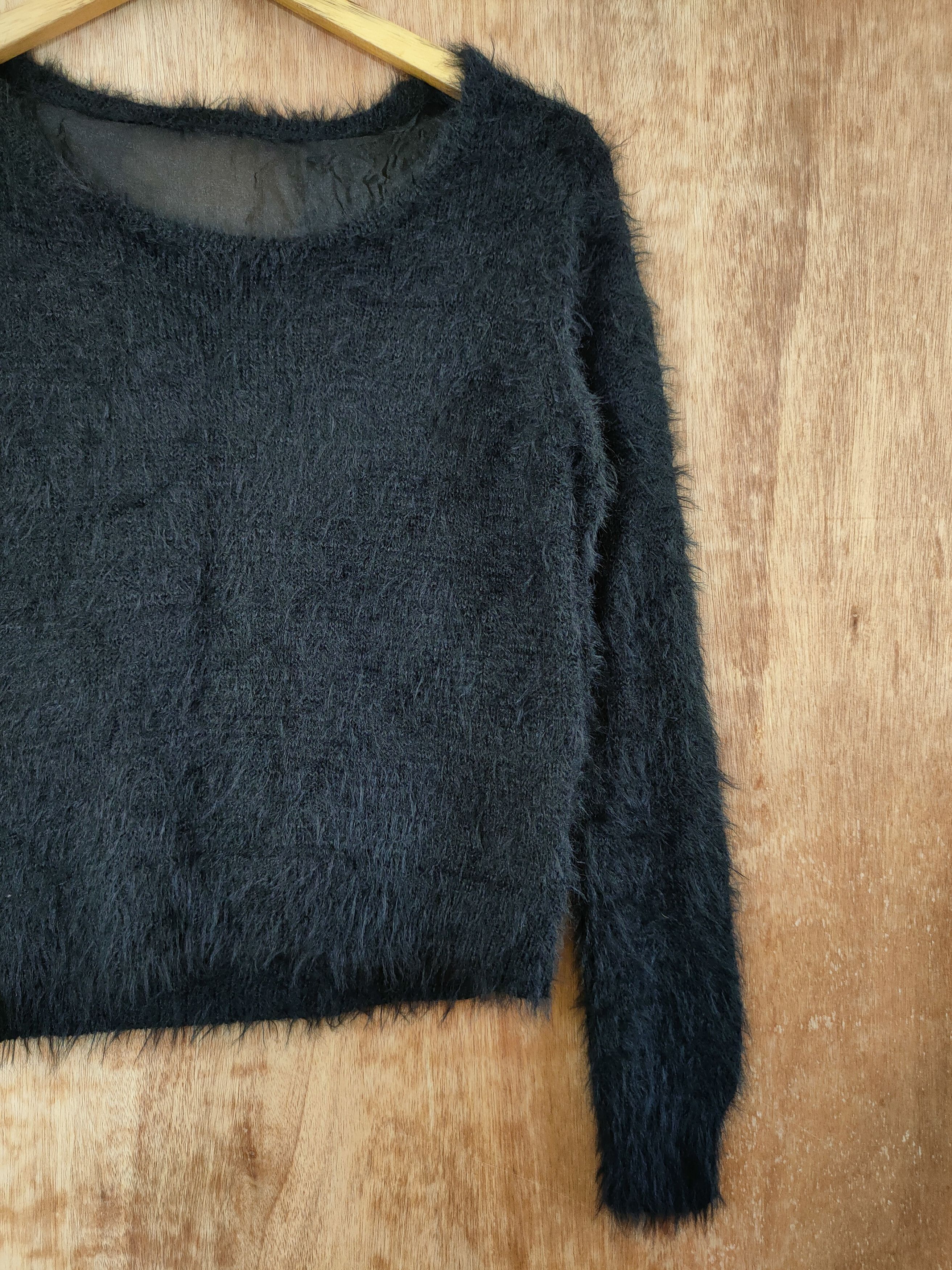 Homespun Knitwear D Cecil Mc Bee soft fur mohair shaggy black knitwear #46-546 Size M / US 6-8 / IT 42-44 - 8 Thumbnail