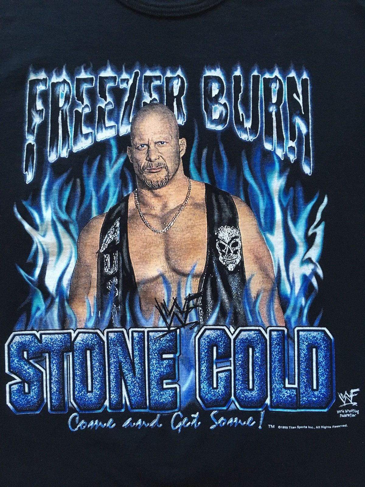 Vintage STEVE AUSTIN 3:16 STONE COLD SHIRT VINTAGE WWF 90S RAP TEE Size US M / EU 48-50 / 2 - 2 Thumbnail
