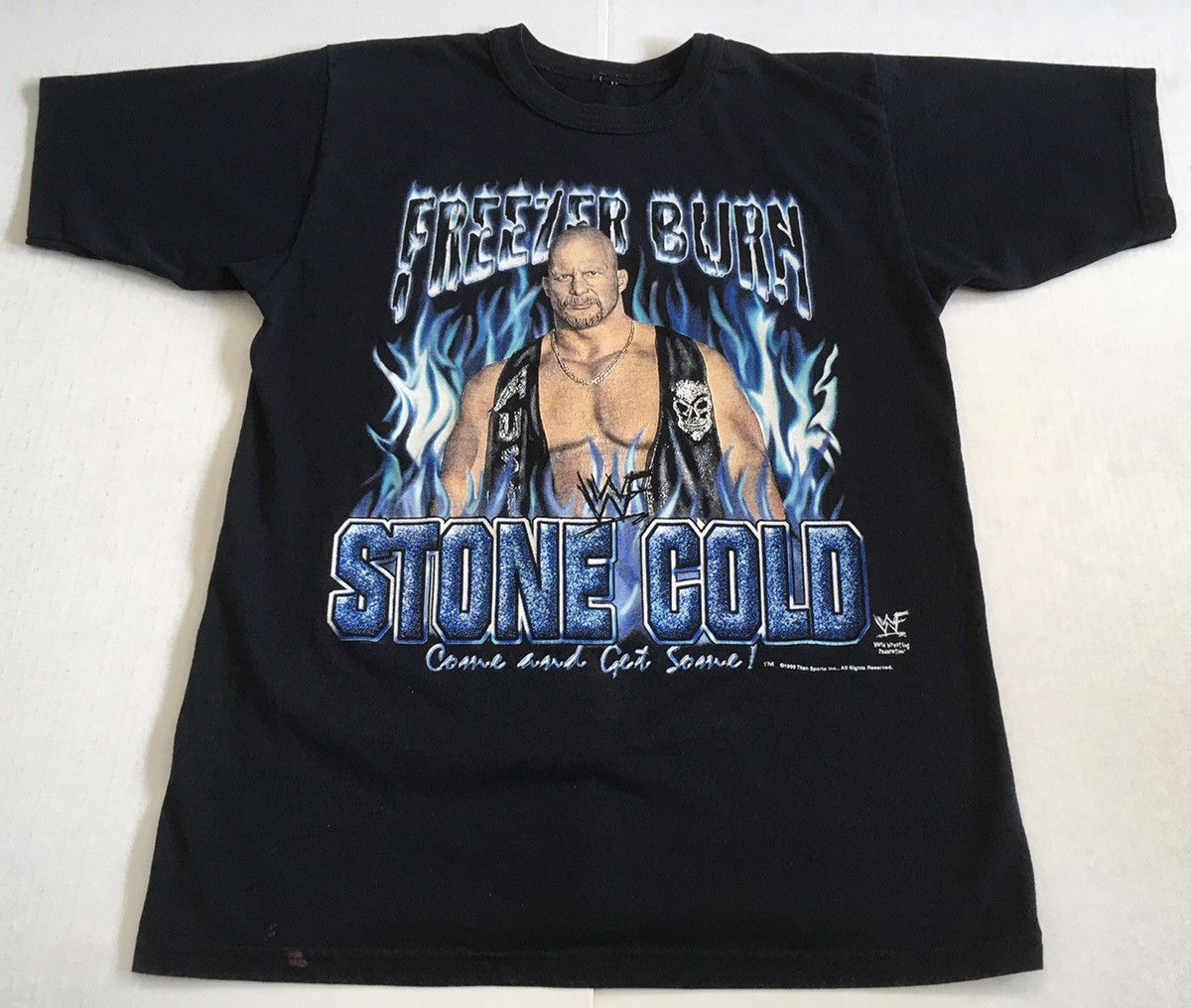 Vintage STEVE AUSTIN 3:16 STONE COLD SHIRT VINTAGE WWF 90S RAP TEE Size US M / EU 48-50 / 2 - 11 Thumbnail