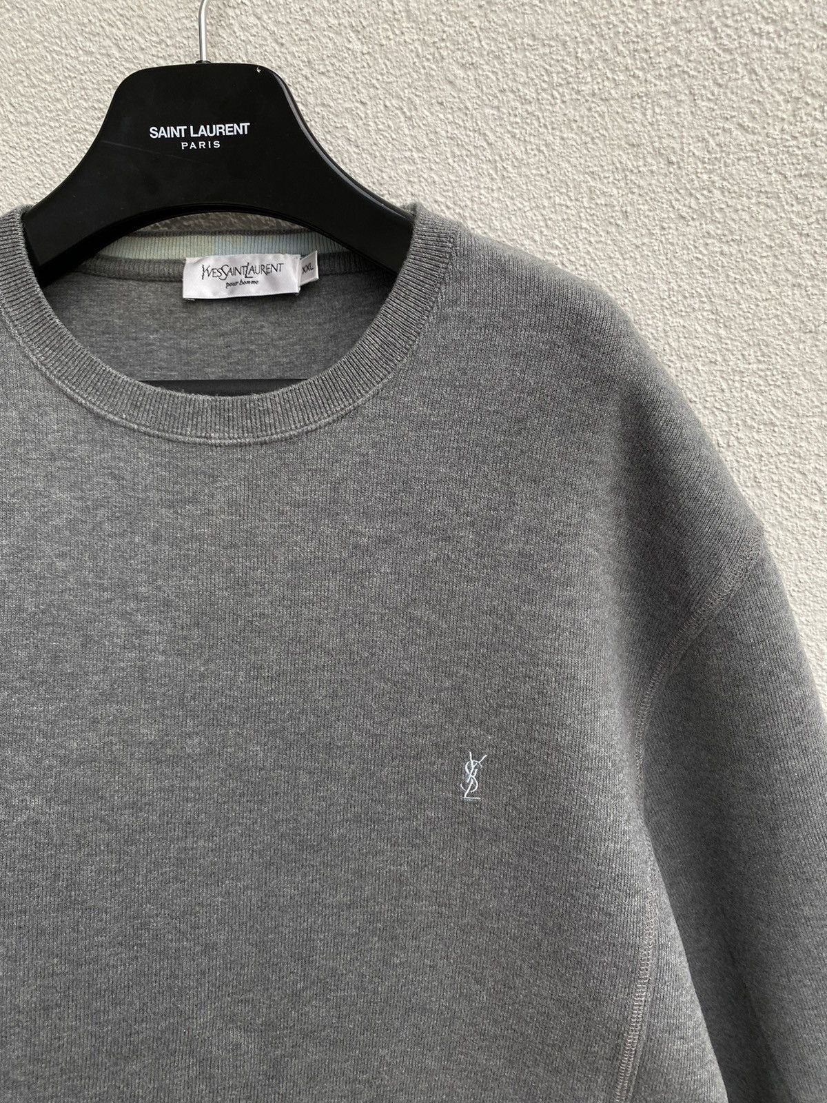 image of YVES Saint Laurent Grey YSL Sweatshirt, Men's (Size 2XL)