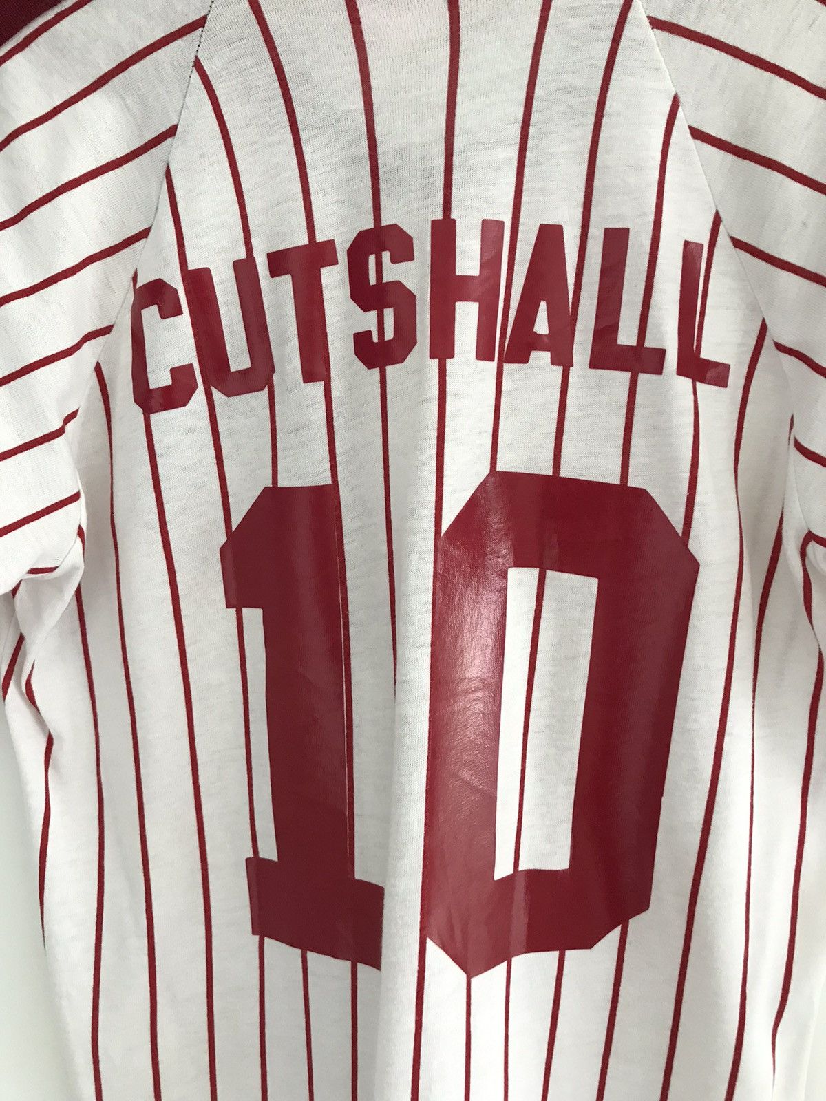 MLB Vintage 80s Philadelphia Phillies Red Striped Cotton Jersey Size US L / EU 52-54 / 3 - 7 Thumbnail