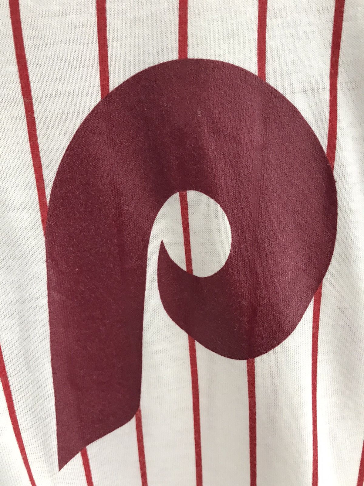 MLB Vintage 80s Philadelphia Phillies Red Striped Cotton Jersey Size US L / EU 52-54 / 3 - 4 Thumbnail