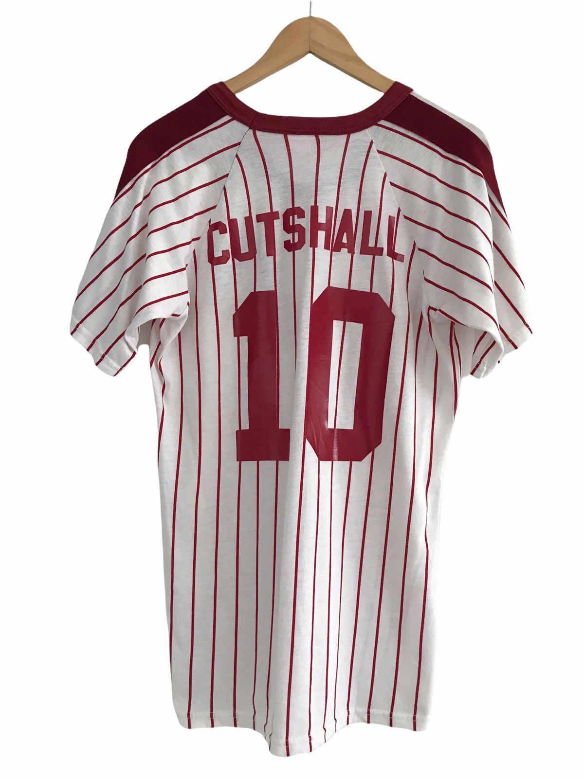 MLB Vintage 80s Philadelphia Phillies Red Striped Cotton Jersey Size US L / EU 52-54 / 3 - 2 Thumbnail