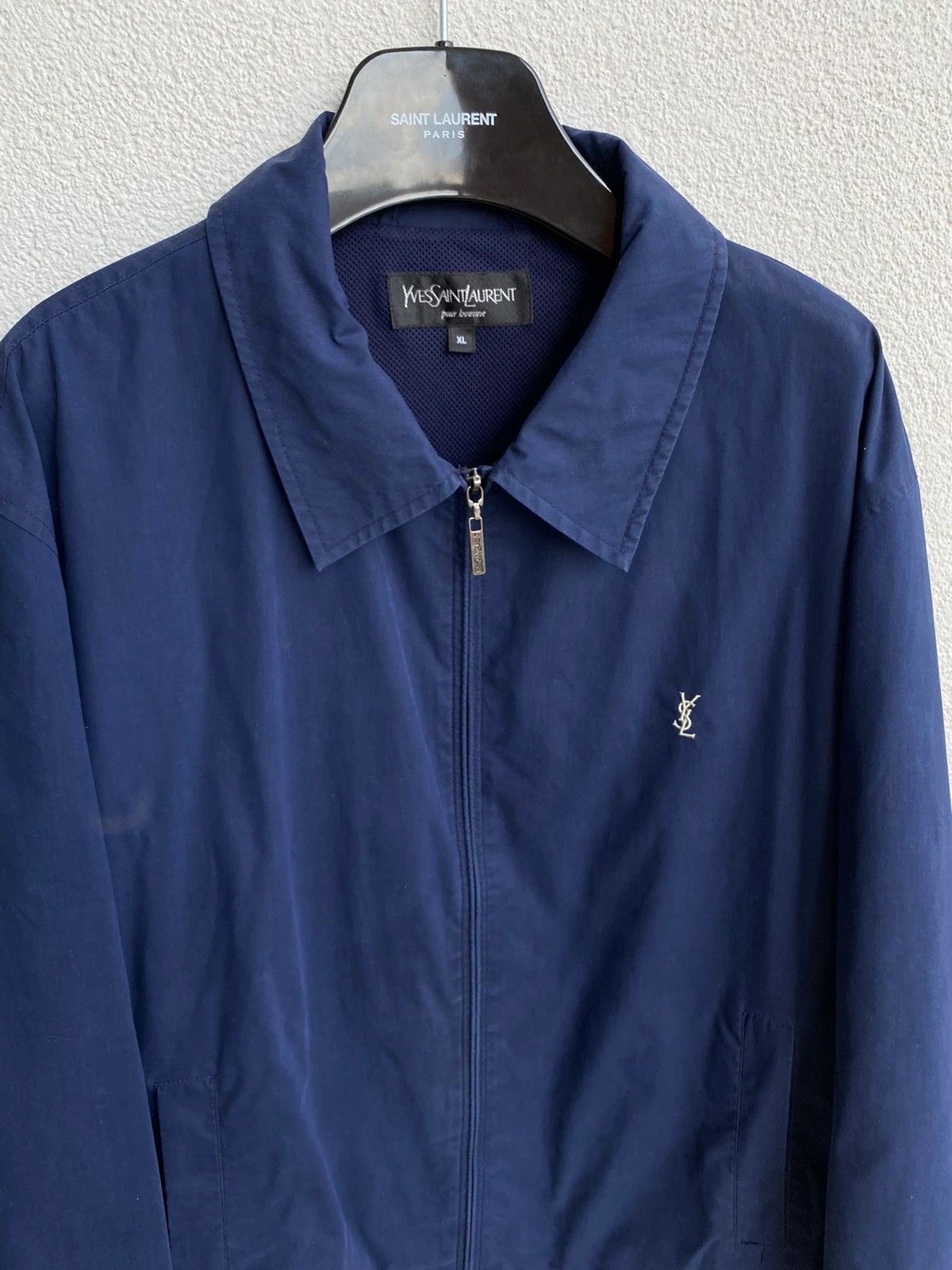 Yves Saint Laurent YSL Jacket Navy YSL Bomber Coach Size US XL / EU 56 / 4 - 11 Thumbnail