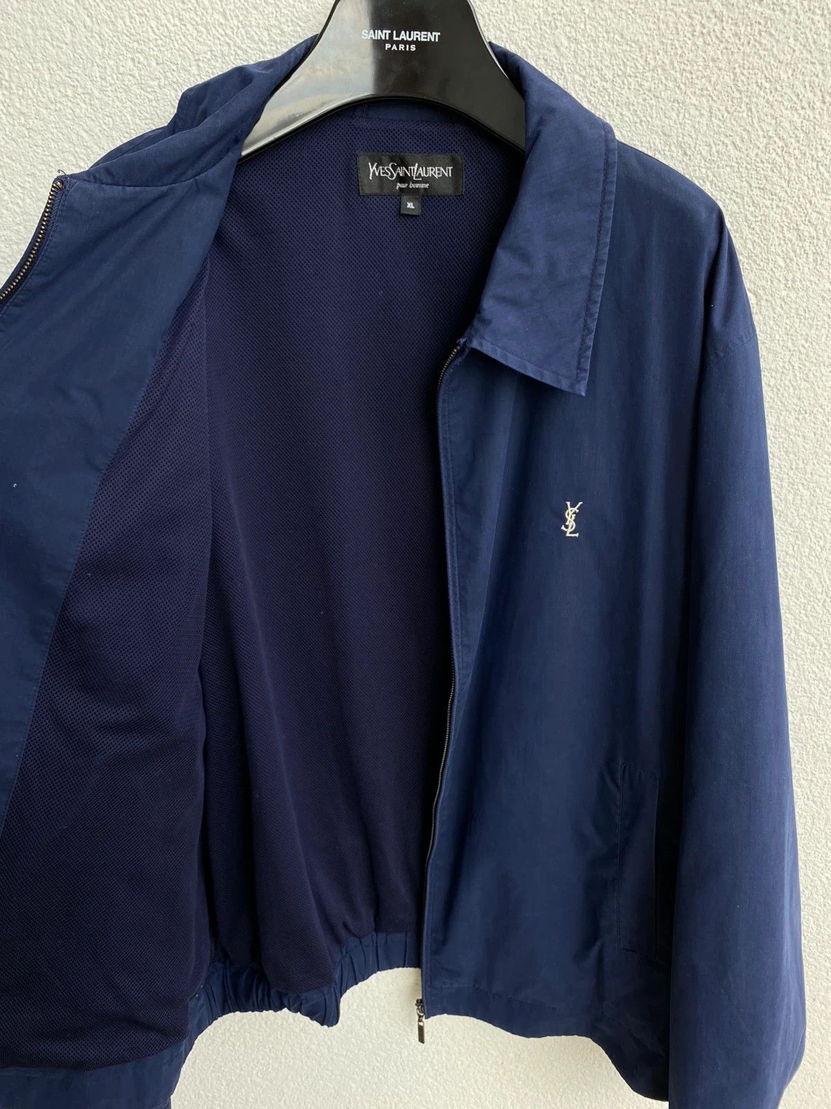 Yves Saint Laurent YSL Jacket Navy YSL Bomber Coach Size US XL / EU 56 / 4 - 7 Thumbnail
