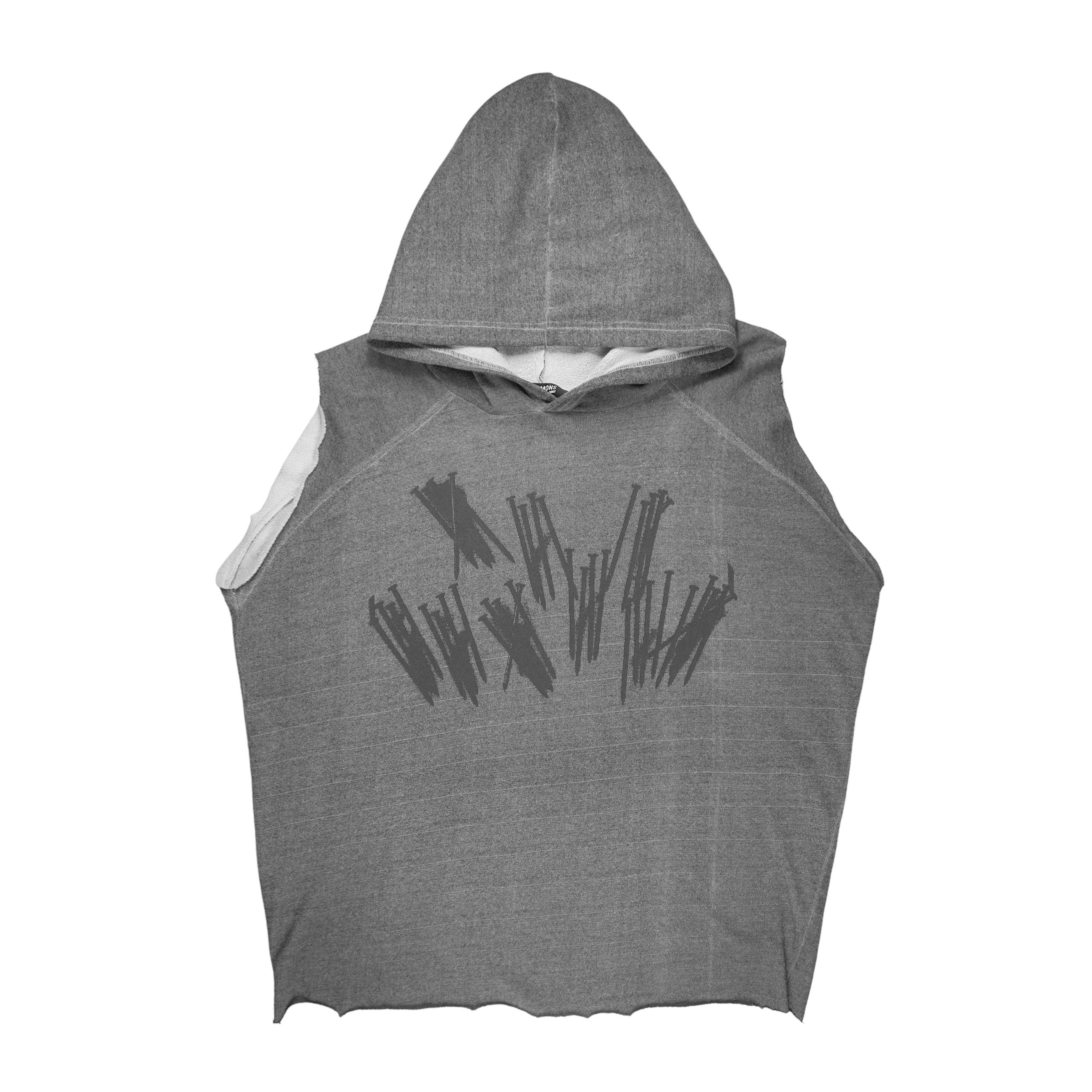 Raf Simons SS03 Nail Graphic Cutoff Hoodie Size US XL / EU 56 / 4 - 1 Thumbnail