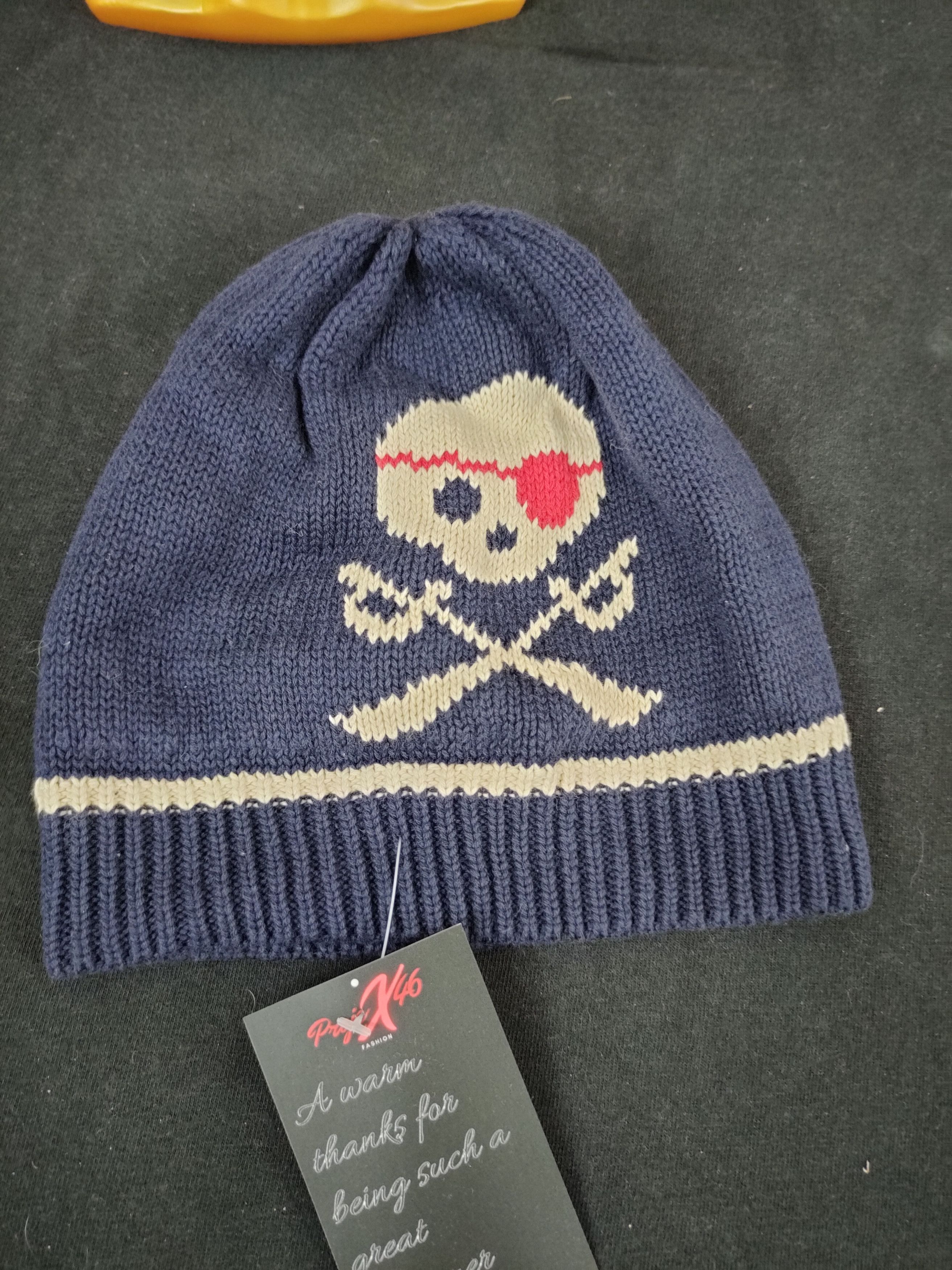 Gap Baby Gap skull blue beanie vintage streetwear #154 Size ONE SIZE - 6 Thumbnail