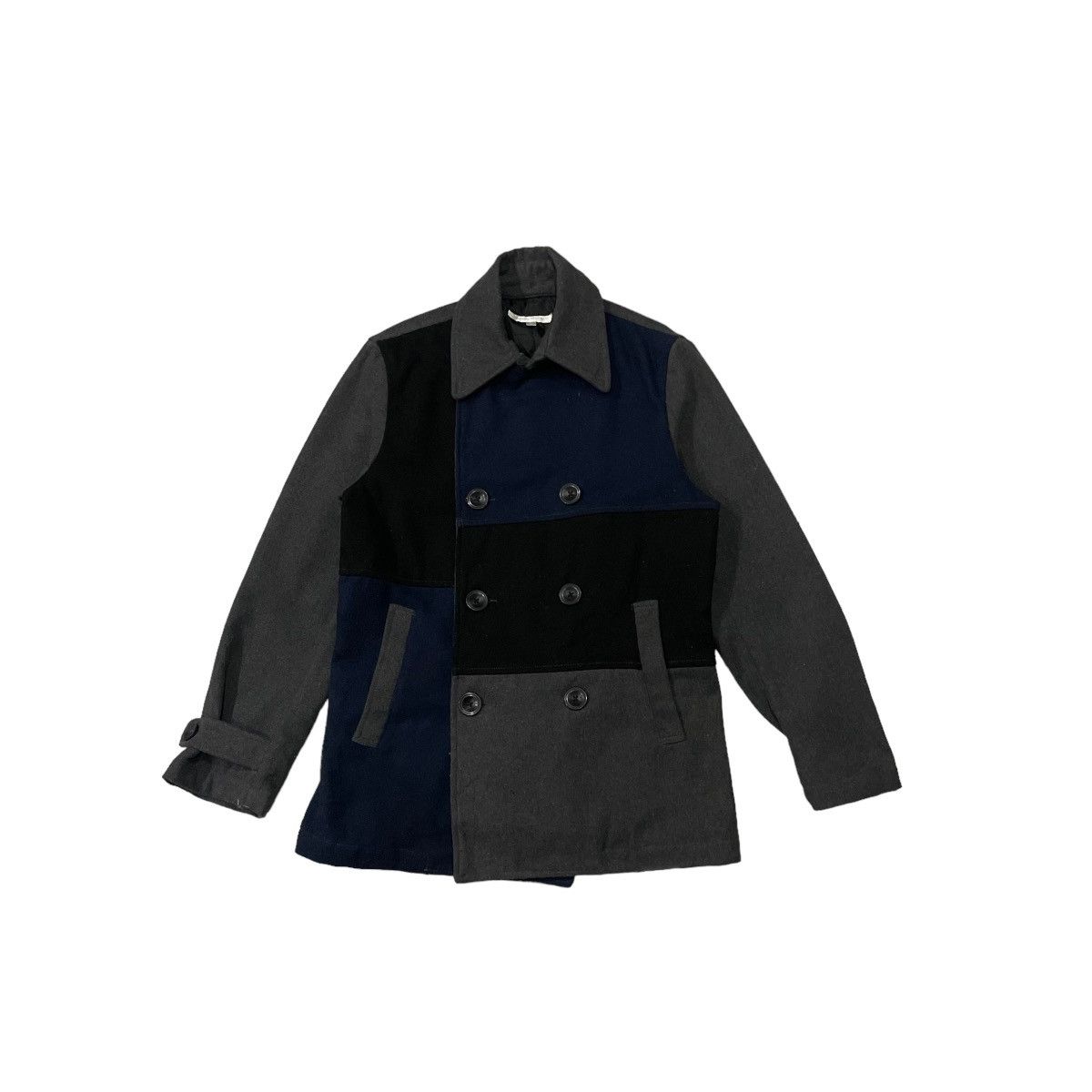 Japanese Brand Vintage Junglestorm Multicolour Wool Double Breast Jacket Size US M / EU 48-50 / 2 - 2 Thumbnail