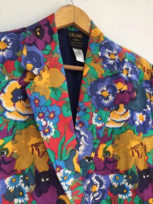 Celine × Hedi Slimane 💥HOT ITEM💥CELINE FLORAL BLAZER Size US XXS / EU 40 - 5 Thumbnail