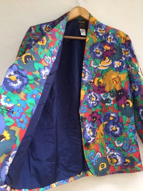 Celine × Hedi Slimane 💥HOT ITEM💥CELINE FLORAL BLAZER Size US XXS / EU 40 - 3 Thumbnail