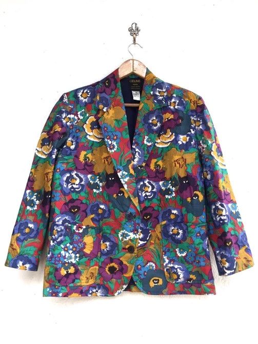 Celine × Hedi Slimane 💥HOT ITEM💥CELINE FLORAL BLAZER Size US XXS / EU 40 - 1 Thumbnail