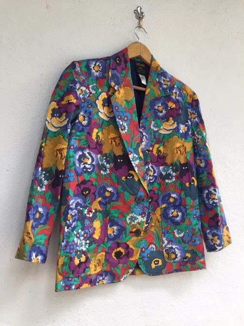 Celine × Hedi Slimane 💥HOT ITEM💥CELINE FLORAL BLAZER Size US XXS / EU 40 - 8 Thumbnail