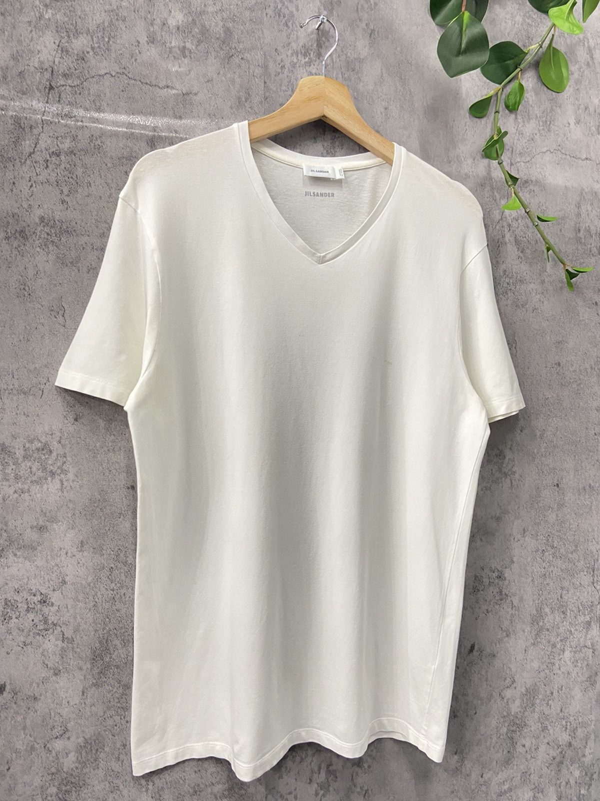 Jil Sander Jil Sander V Neck Plain Stretchable Tshirt Size US M / EU 48-50 / 2 - 4 Thumbnail