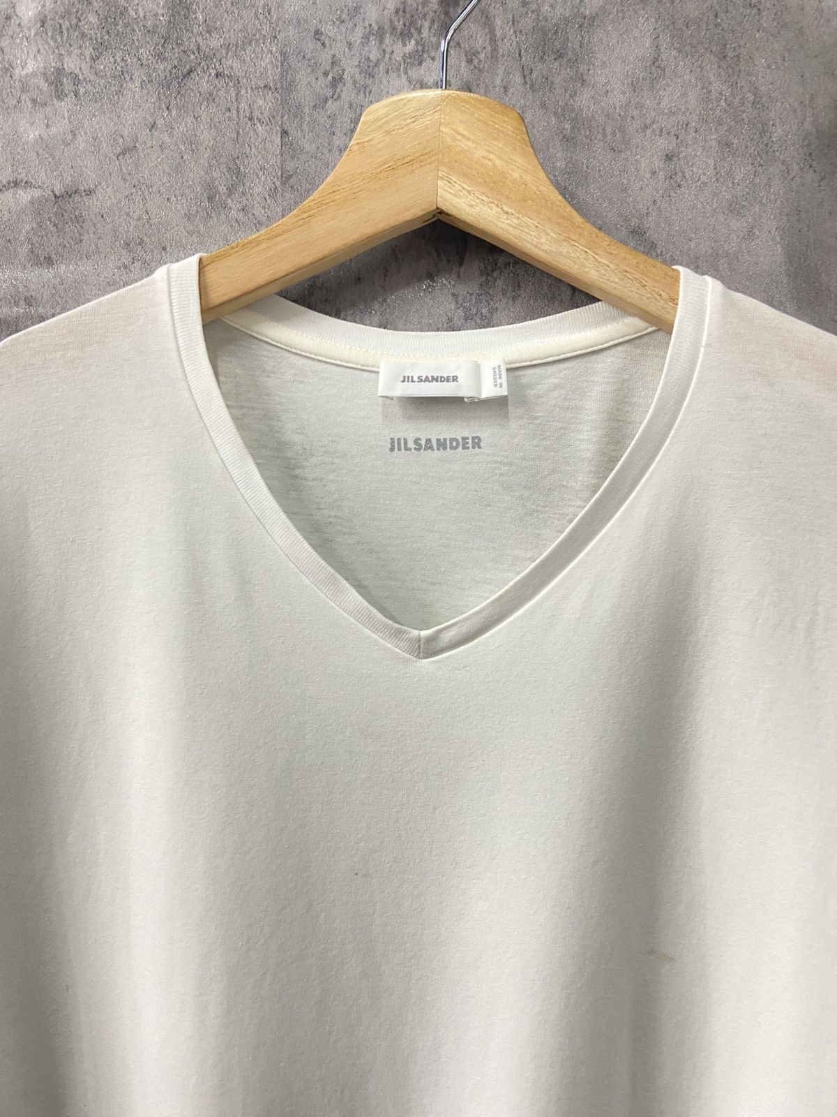Jil Sander Jil Sander V Neck Plain Stretchable Tshirt Size US M / EU 48-50 / 2 - 6 Thumbnail