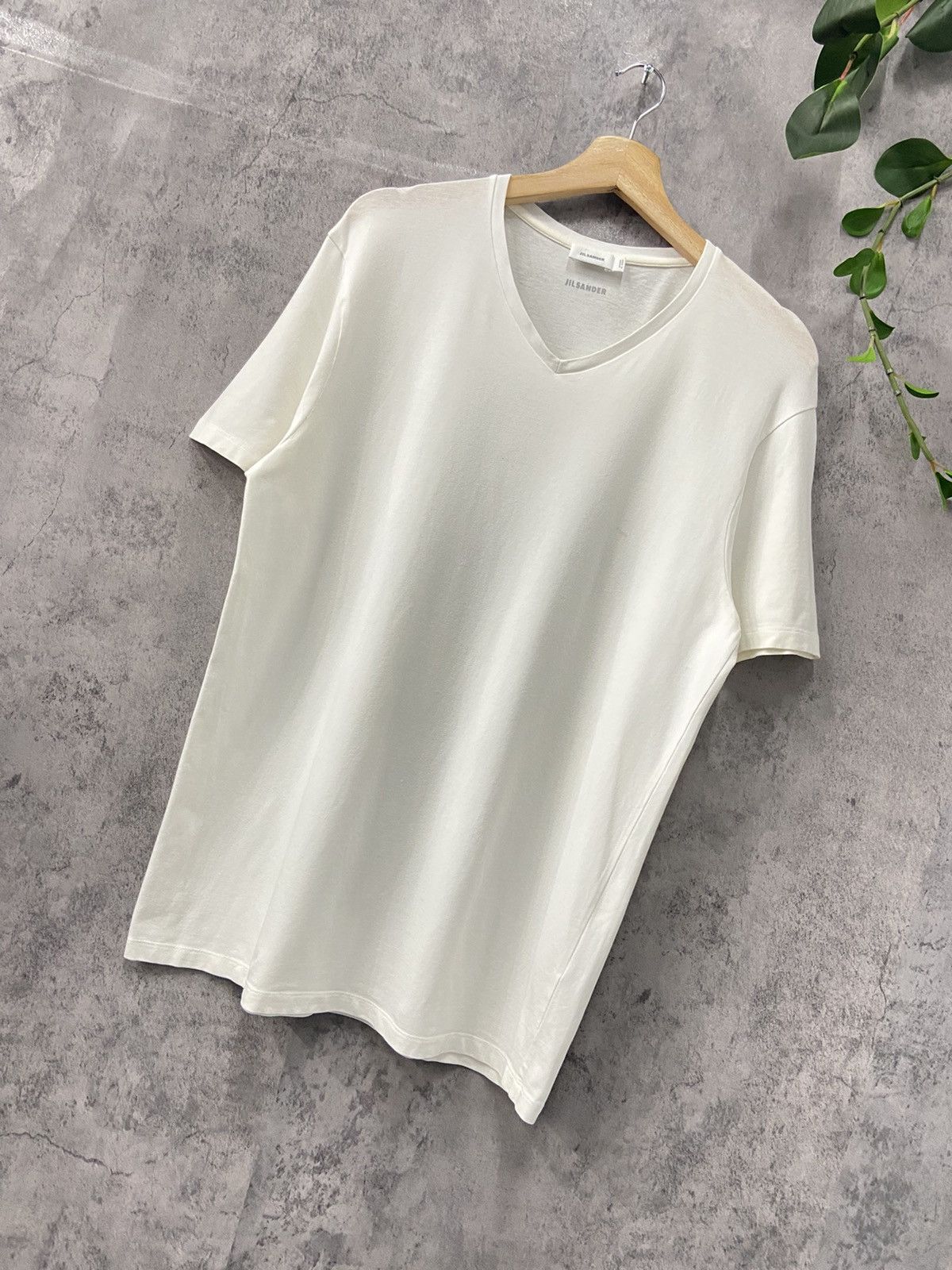 Jil Sander Jil Sander V Neck Plain Stretchable Tshirt Size US M / EU 48-50 / 2 - 3 Thumbnail