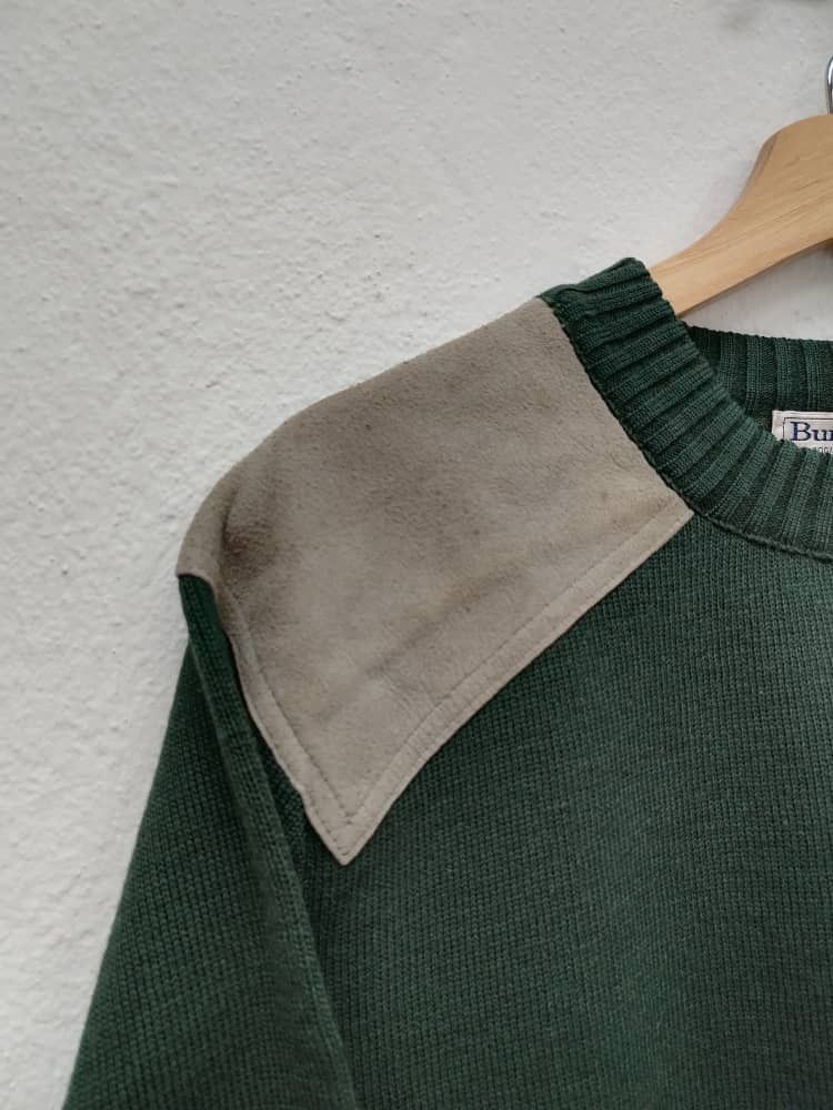 Burberry × Burberry Prorsum Vintage 80s Burberry's Army Green Wool Knitwear Size US L / EU 52-54 / 3 - 4 Thumbnail